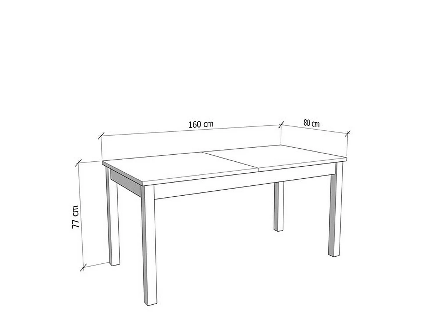Table Éxtensible Bulzi, 8 Places, 160x80x77h cm Beige, Éxtensible, Mécanisme Extension Centrale