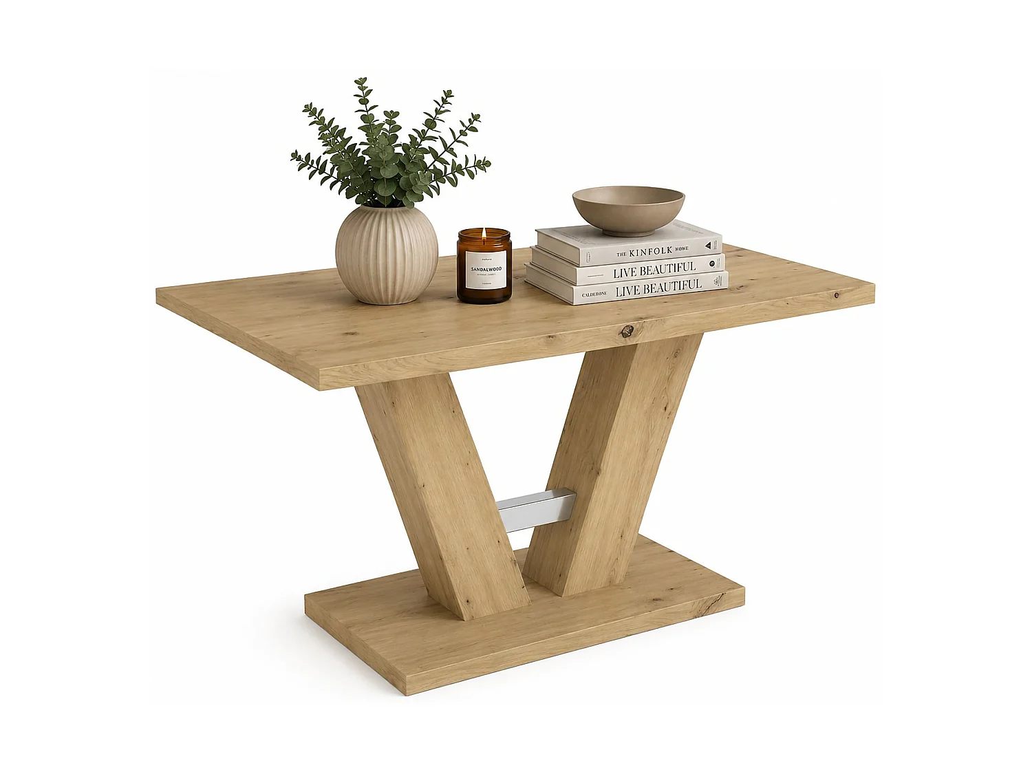 Table Fixe Liteneso, 6 Places, 137x90x76h cm Chêne Brun Nœuds, Forme Rectangulaire, Teinte Structure Chêne Nœuds