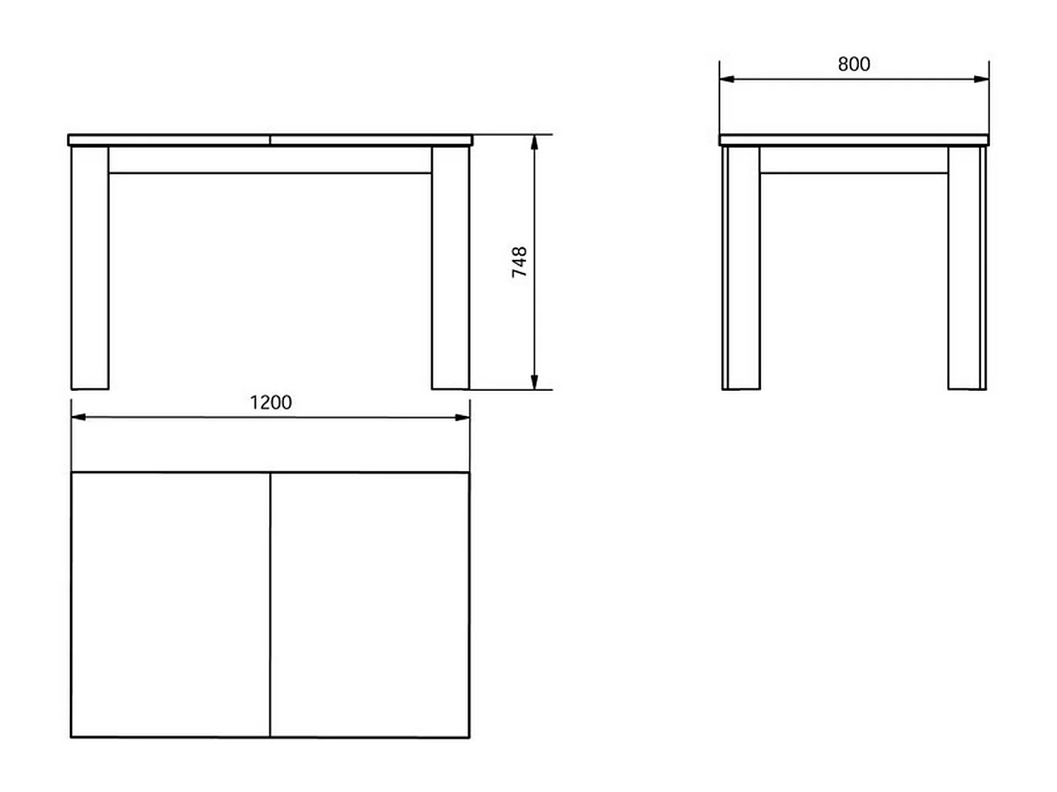 Table Fixe Uscio, 6 Places, 120x80x75h cm Blanc, Forme Rectangulaire, Plateau en Bois Mélaminé