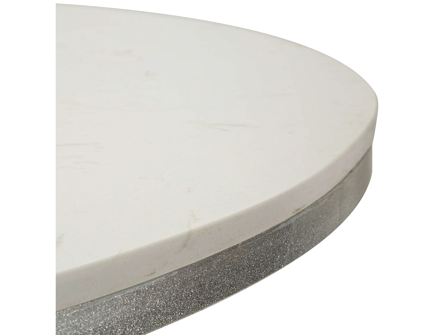 Tavolo Fisso Otmar, 2 Posti, 100x100x77h cm Bianco Marmo, Piano Effetto Marmo, Forma Rotondo