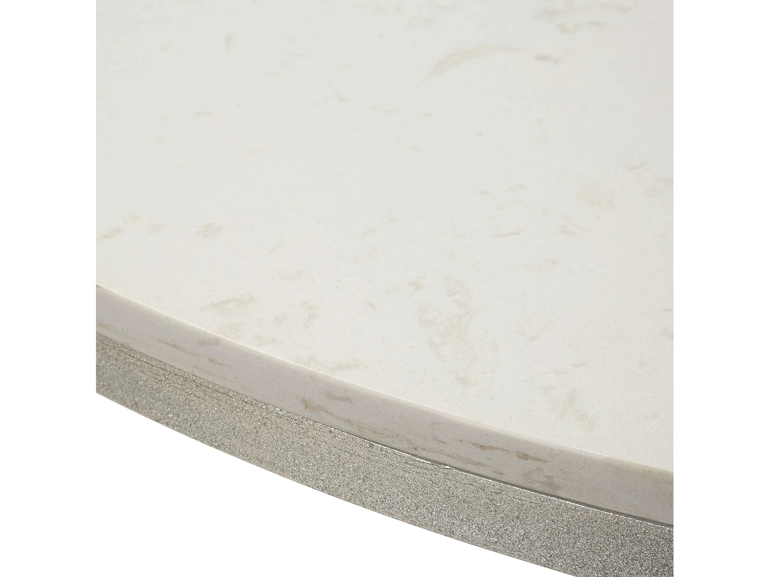 Tavolo Fisso Otmar, 2 Posti, 100x100x77h cm Bianco Marmo, Piano Effetto Marmo, Forma Rotondo