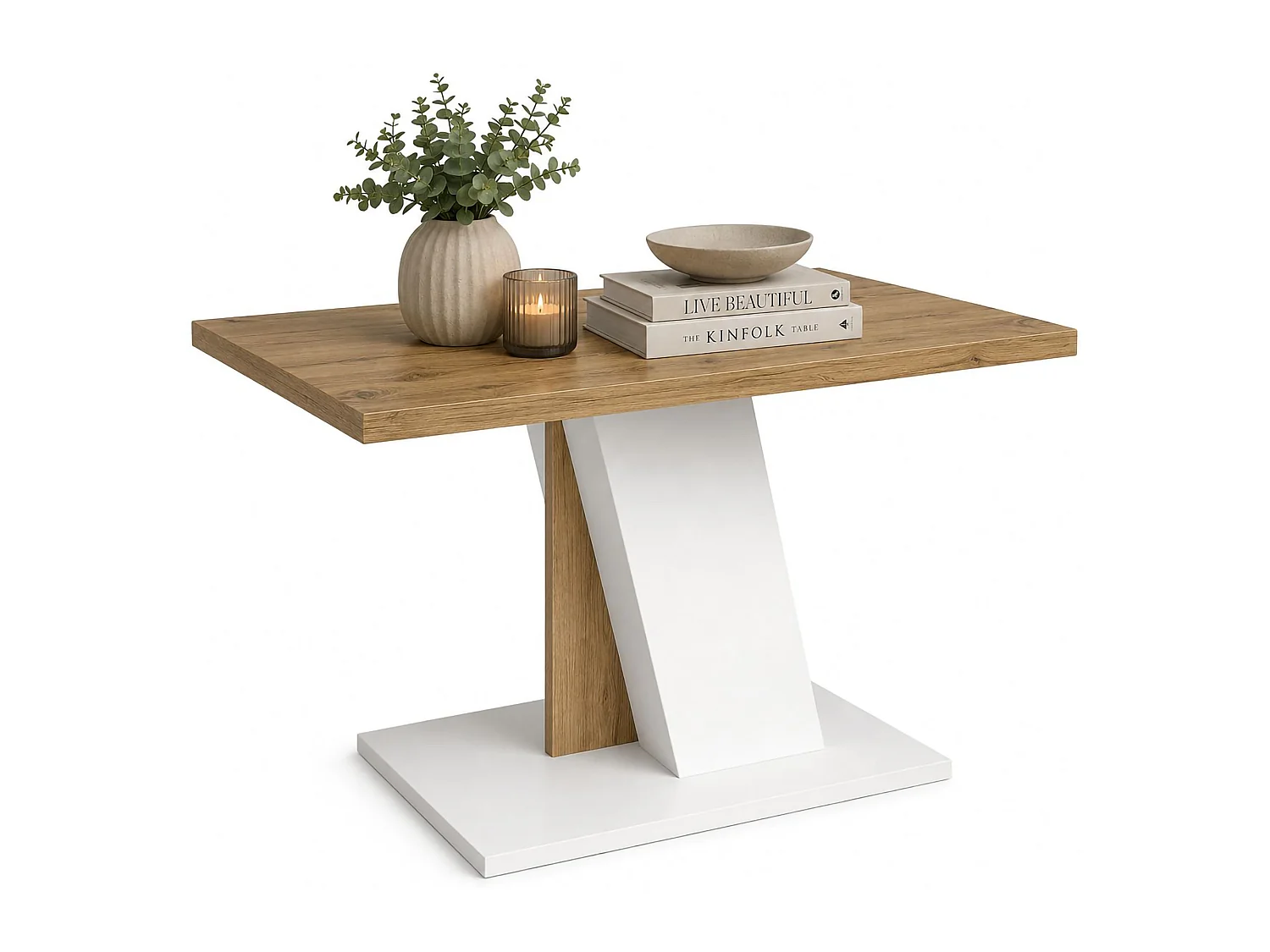 Table Fixe Livani, 6 Places, 138x90x76h cm Chêne Brun Noueux, Forme Rectangulaire, Teinte Structure Chêne Noueux