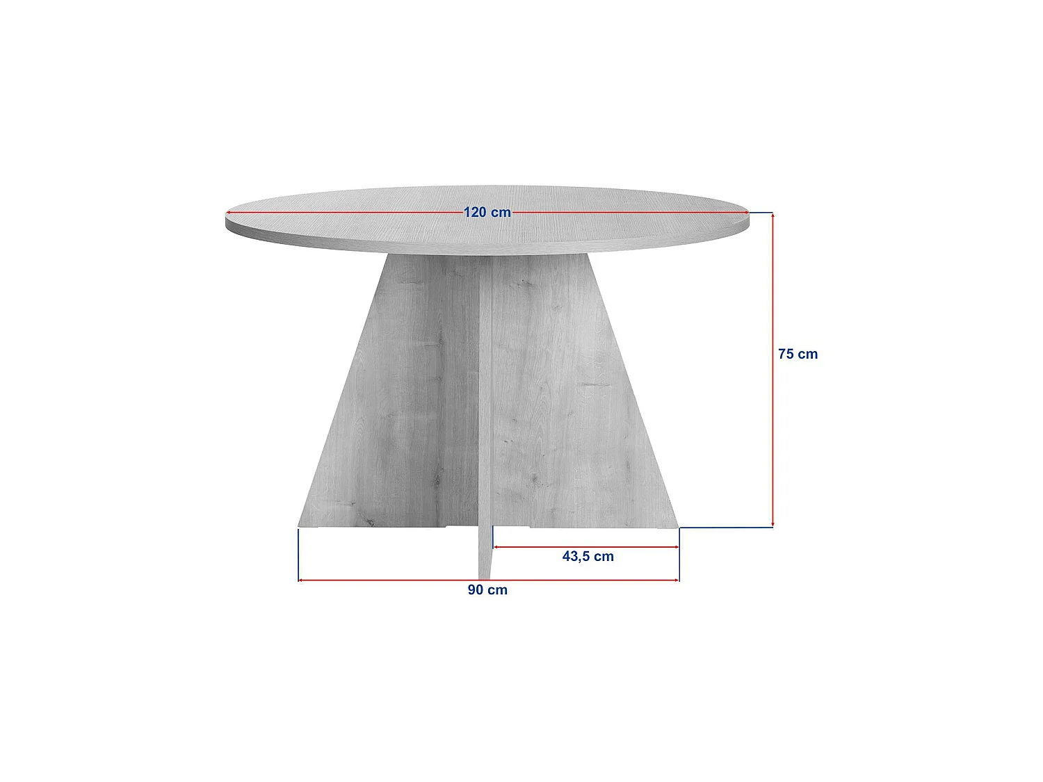 Tavolo Fisso Racale, 4 Posti, 120x120x75h cm Bianco Marmo, Forma Rotondo, Peso Supportato 60 kg