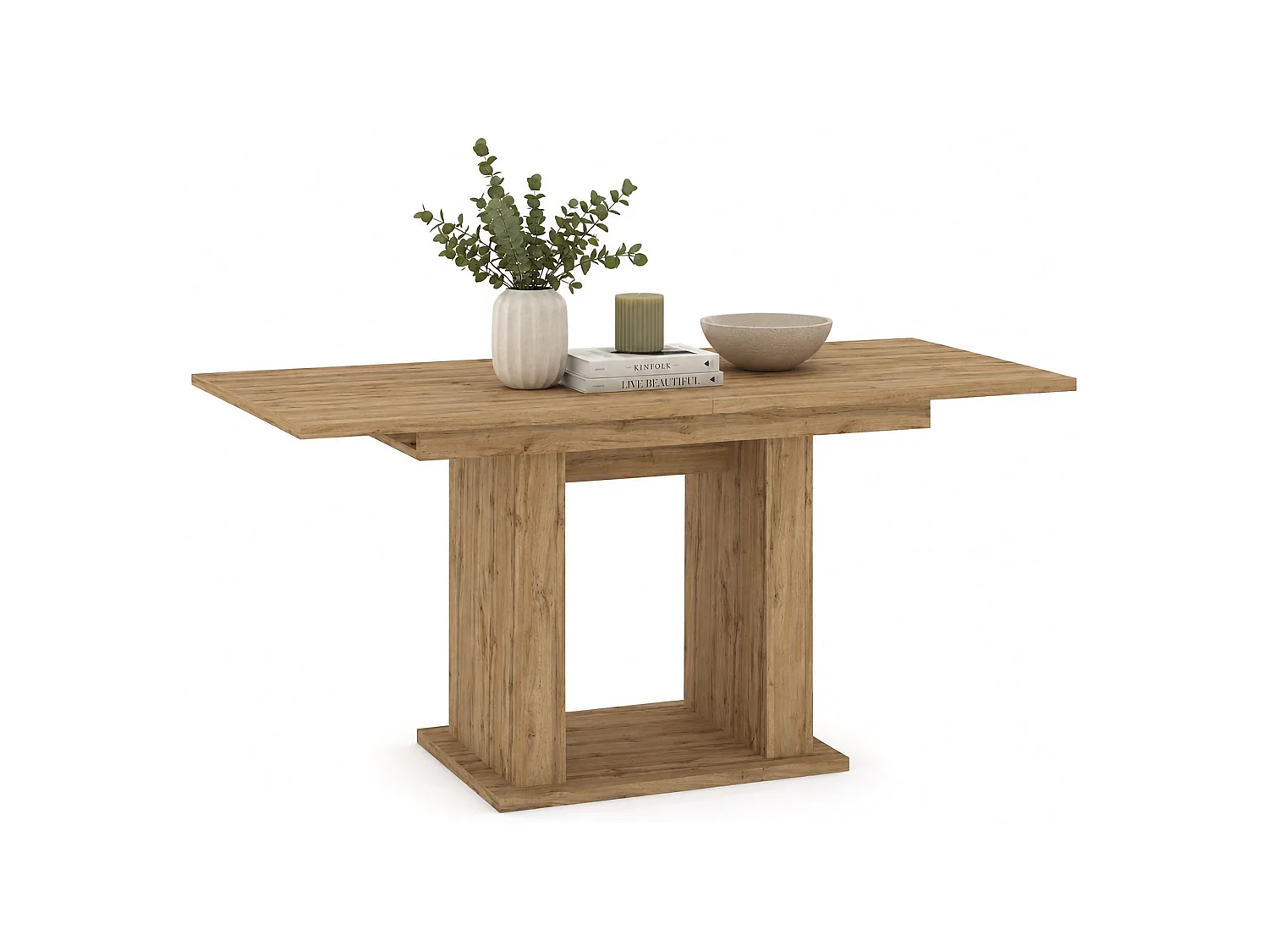 Table Fixe Lisato, 6 Places, 150x90x77h cm Chêne Marron, Forme Rectangulaire, Structure Chêne Nodi