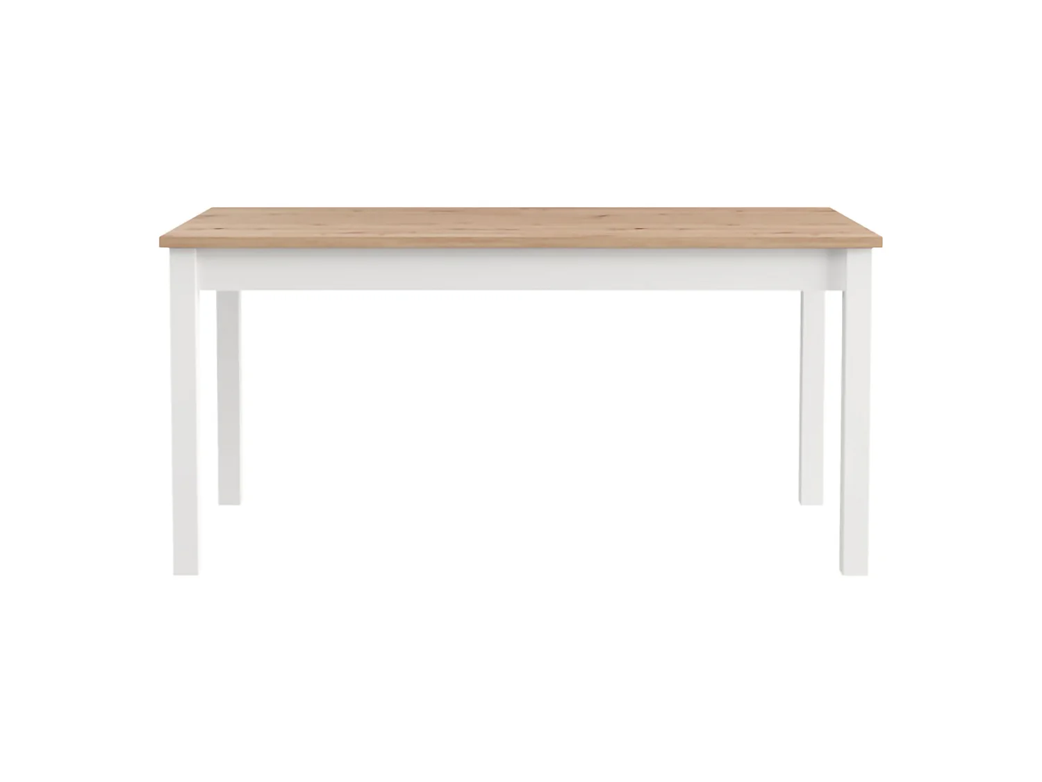 Table Fixe Senn, 8 Places, 160x80x77h cm Chêne Nœuds Marron, Forme Rectangulaire, Finition Chêne Nœuds