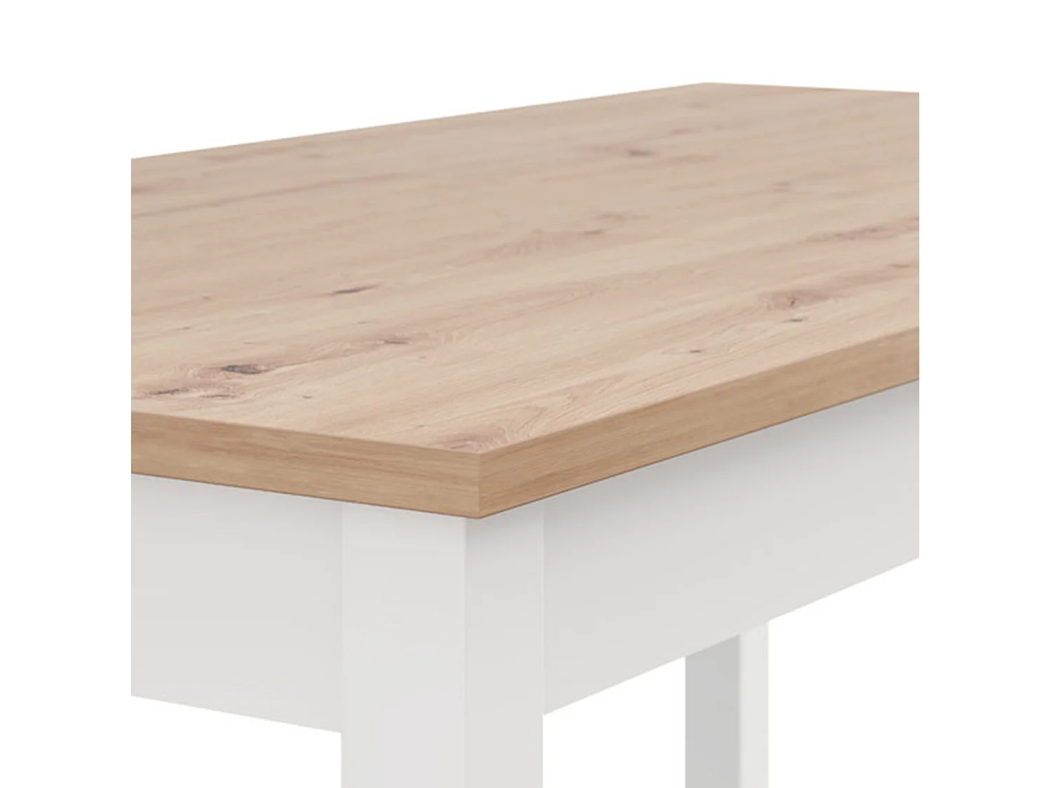 Table Fixe Senn, 8 Places, 160x80x77h cm Chêne Nœuds Marron, Forme Rectangulaire, Finition Chêne Nœuds