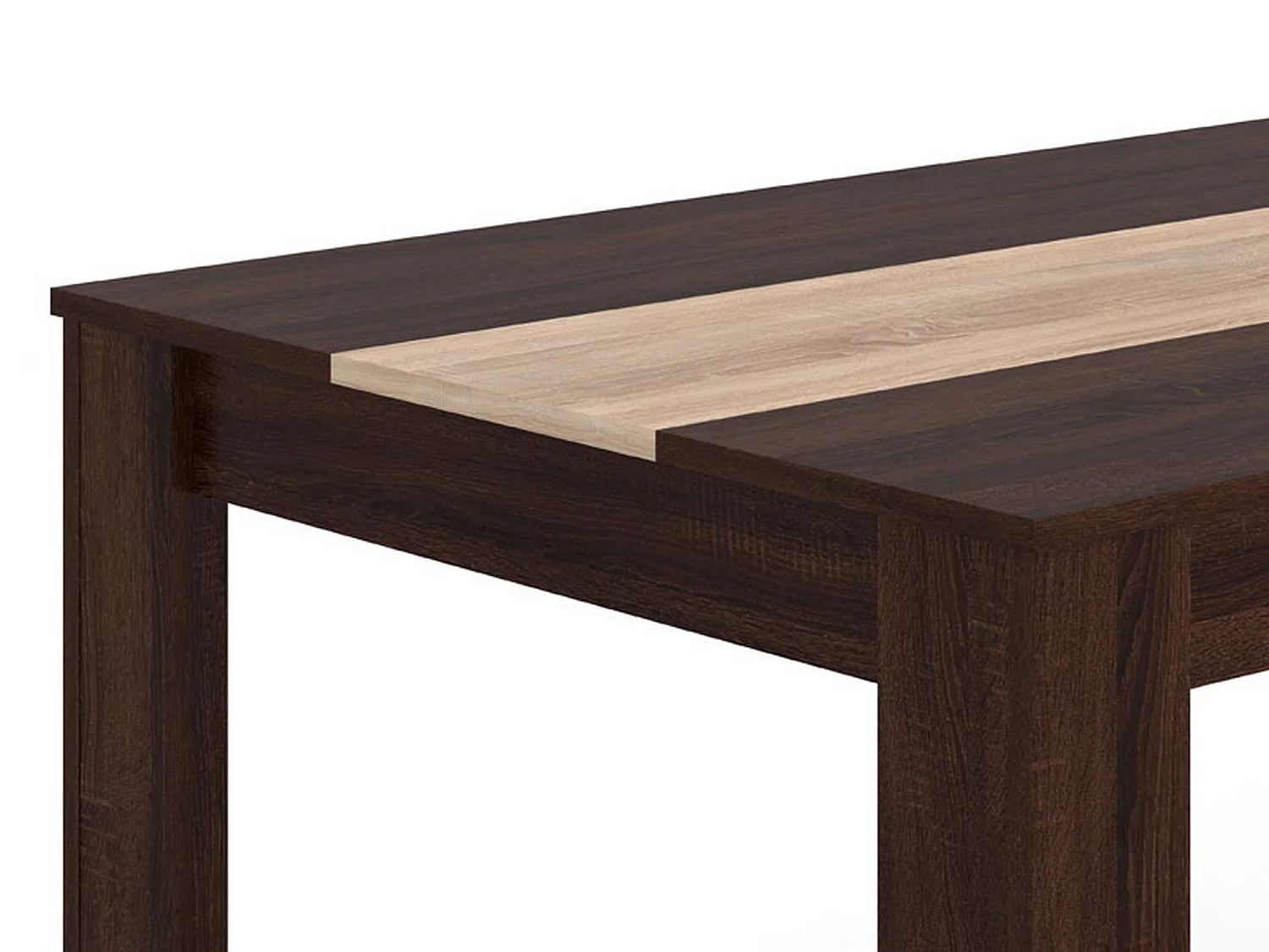 Table Fixe Simala, 6 Places, 135x81x75h cm Marron Noyer, Forme Rectangulaire, Plateau Marron