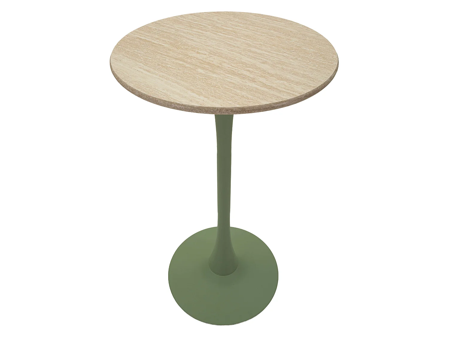 Tavolo Fisso Leh, 2 Posti, 60x60x106h cm Bianco Crema, Forma Rotondo, Sfumatura Colore Struttura Crema