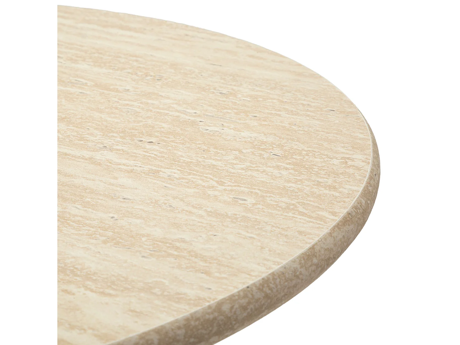 Tavolo Fisso Leh, 2 Posti, 60x60x106h cm Bianco Crema, Forma Rotondo, Sfumatura Colore Struttura Crema