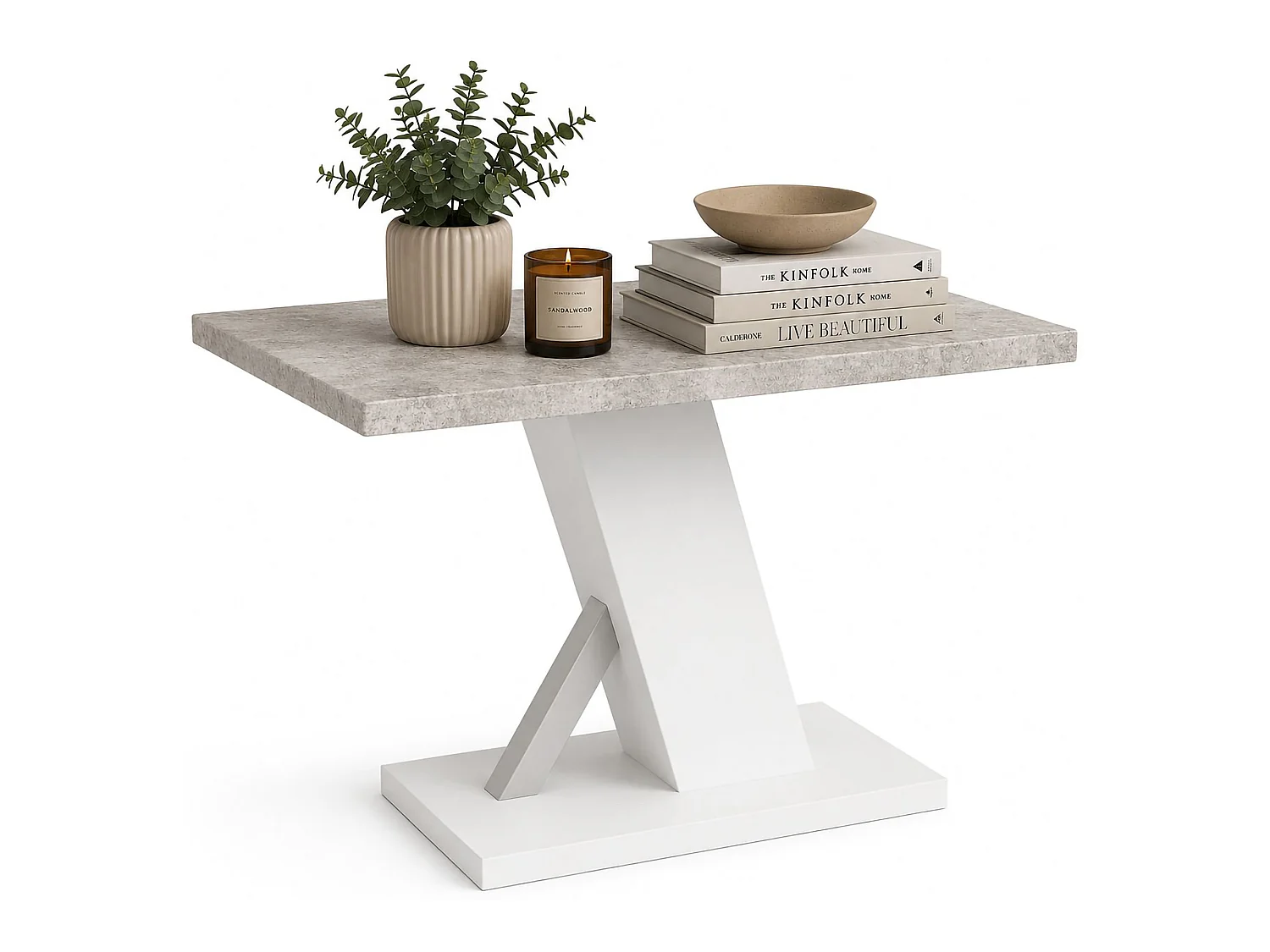 Table Fixe Litopa, 6 Places, 138x90x76h cm Blanc Marbre, Détail Effet Verre, Forme Rectangulaire
