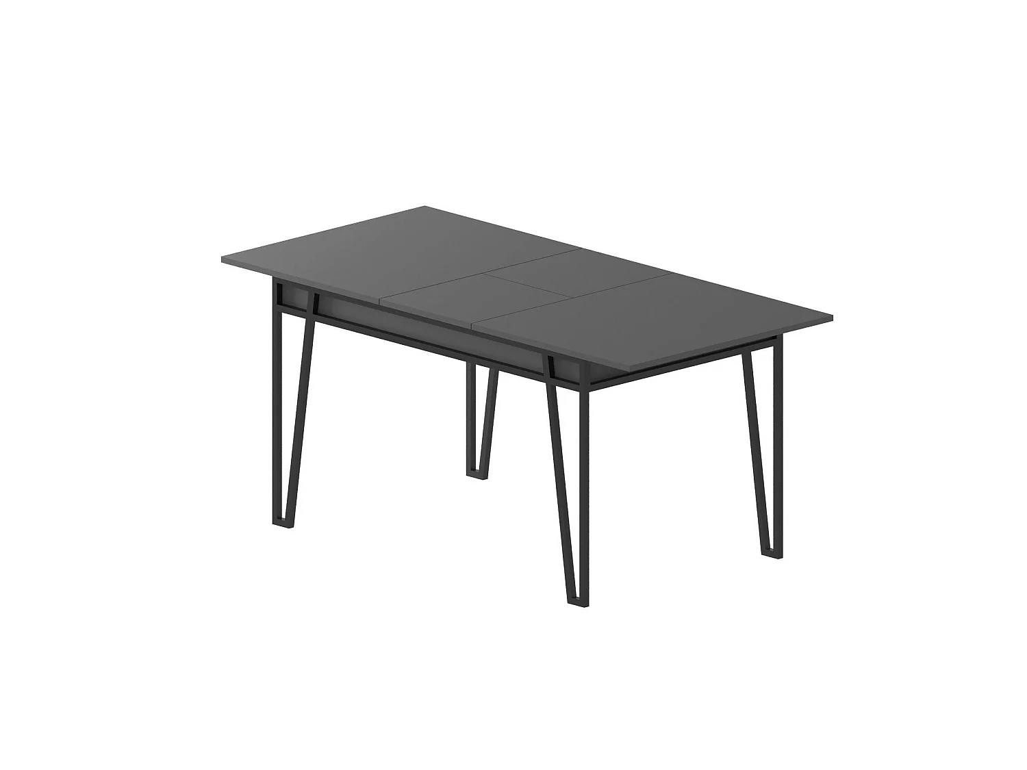 Ausziehtisch Nestor, erweiterbar, 80x170x76h cm, Schwarz Anthrazit