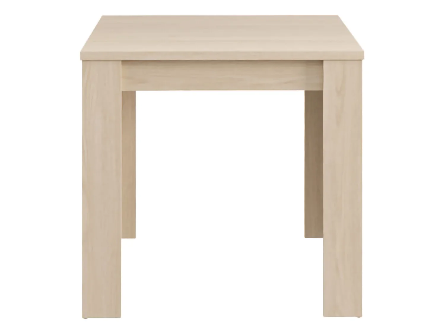 Table Fixe Trosa, 4 Places, 80x80x76h cm Chêne Brun, Plateau Effet Lattes, Forme Carrée