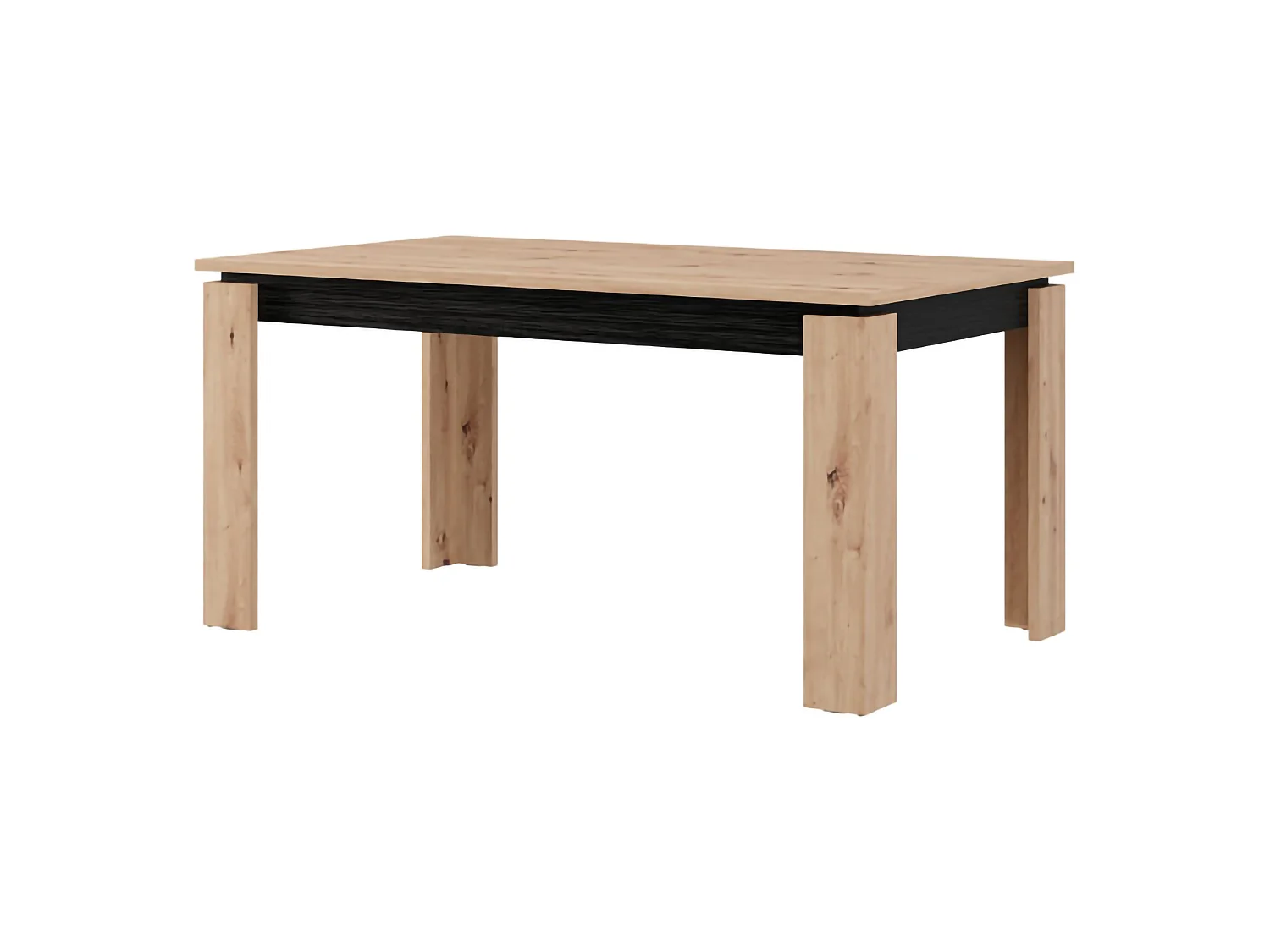 Table Fixe Ulass, 8 Places, 160x90x77h cm Chêne Brun Nœud, Forme Rectangulaire, Teinte Structure Chêne Nœud