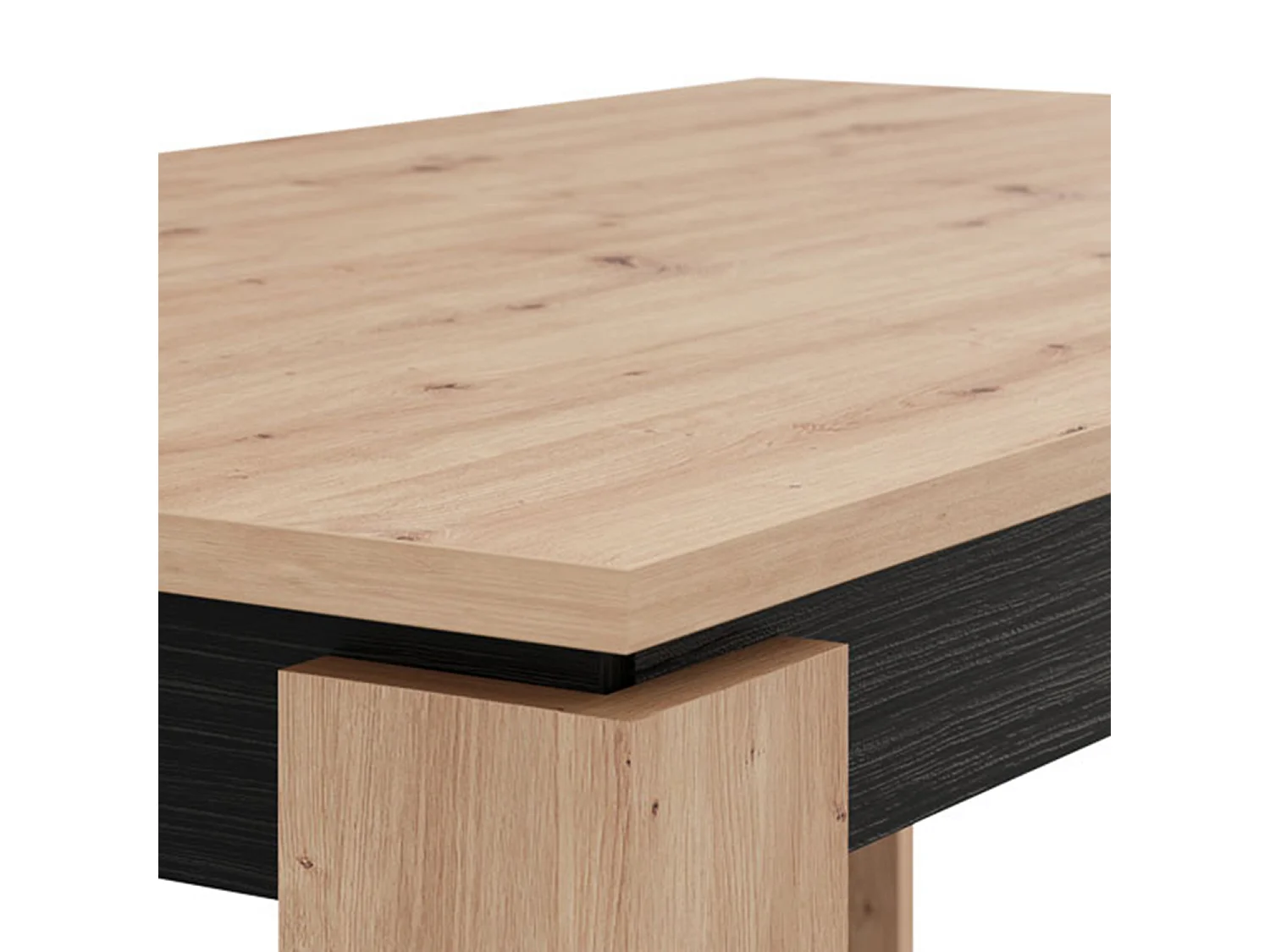 Table Fixe Ulass, 8 Places, 160x90x77h cm Chêne Brun Nœud, Forme Rectangulaire, Teinte Structure Chêne Nœud