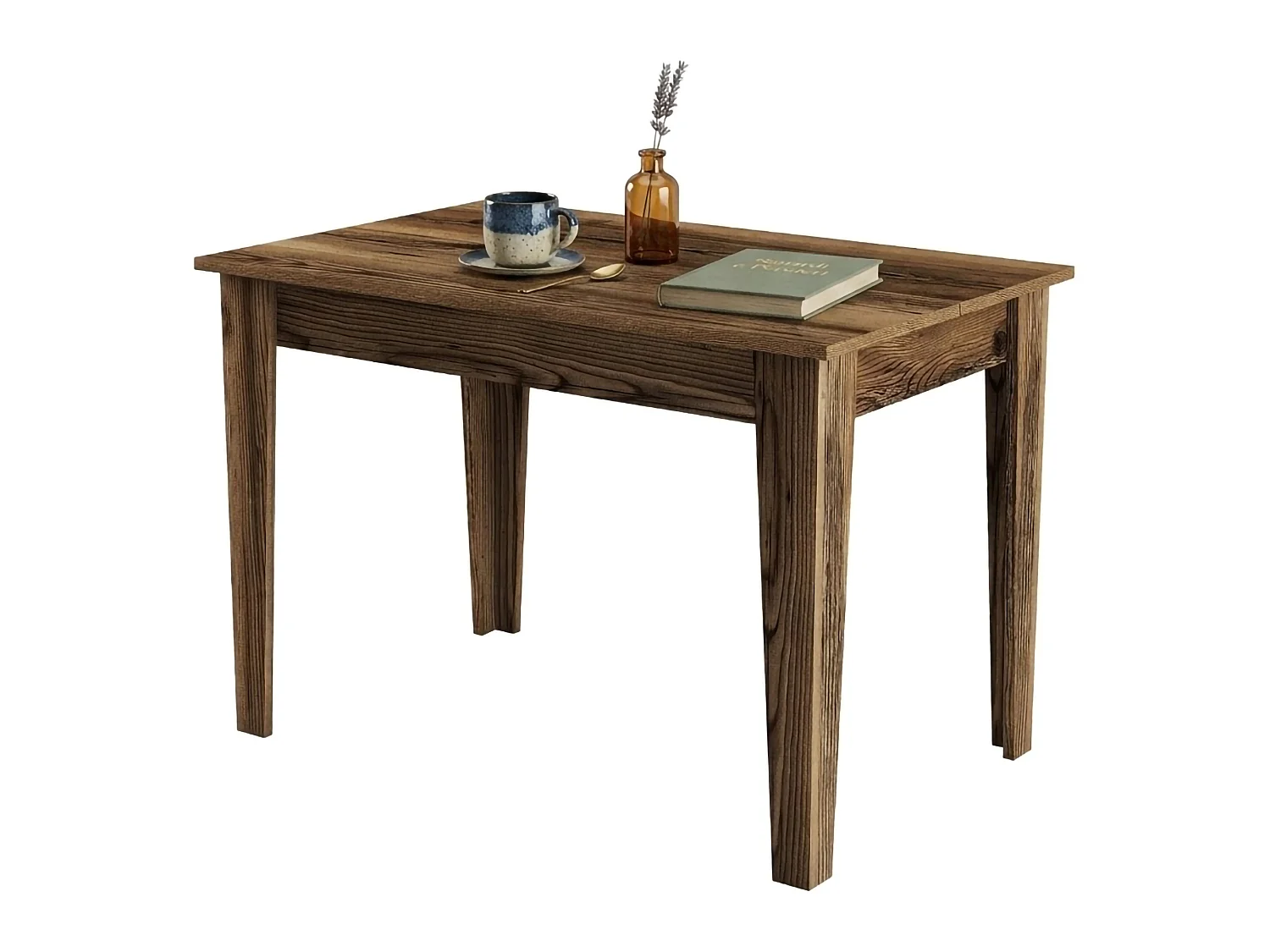Table Fixe Fosciana, 6 Places, 110x72x75h cm Noyer Brun, Forme Rectangulaire, Supporte 120 kg