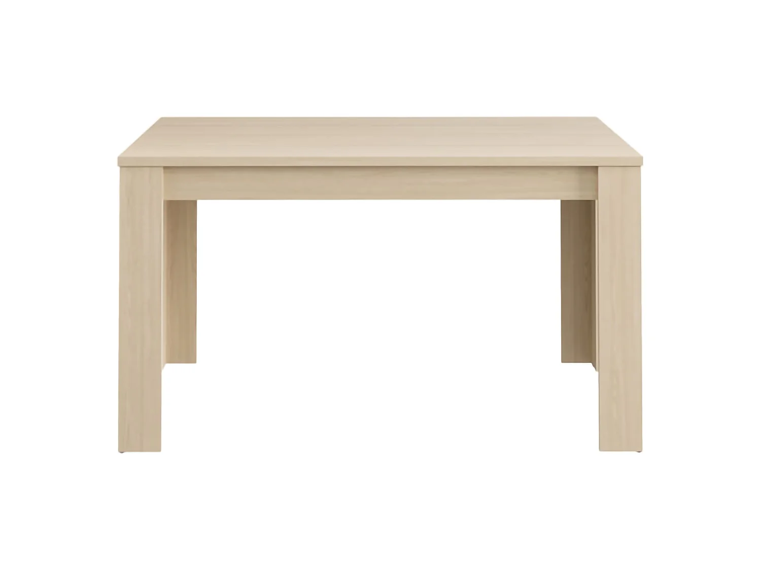 Table Fixe Luarca, 6 Places, 135x80x76h cm Chêne Marron, Plateau Effet Lattes, Forme Rectangulaire