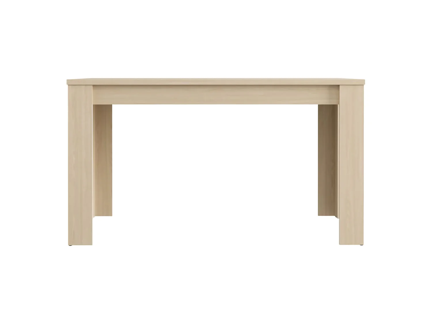 Table Fixe Luarca, 6 Places, 135x80x76h cm Chêne Marron, Plateau Effet Lattes, Forme Rectangulaire