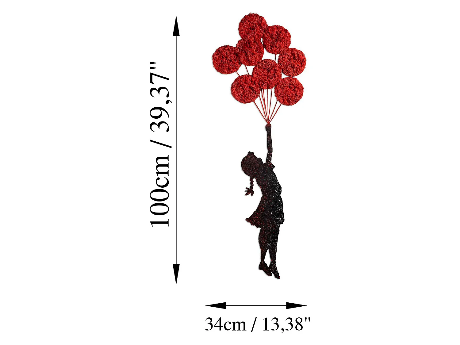 Quadro Momoriri, Materiale Struttura in Metallo, 100x34h cm Nero, Colore Struttura Rosso