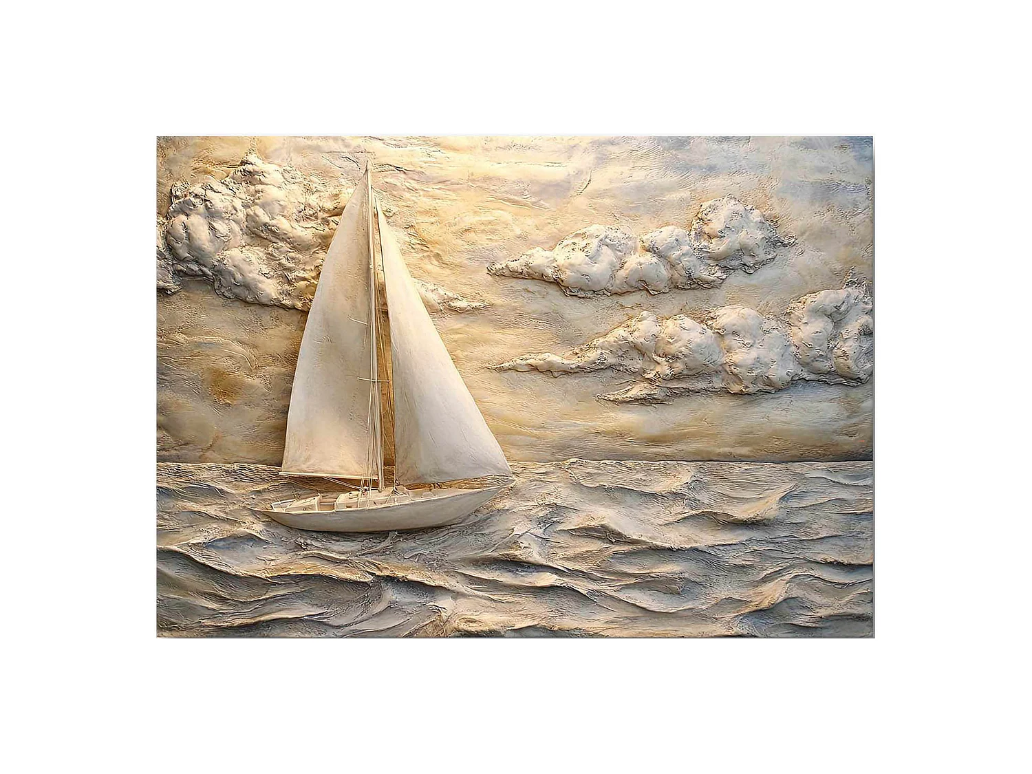 Tableau Nagarono, Structure en Tissu, 70x100h cm Multicolore, Bois Nobilité