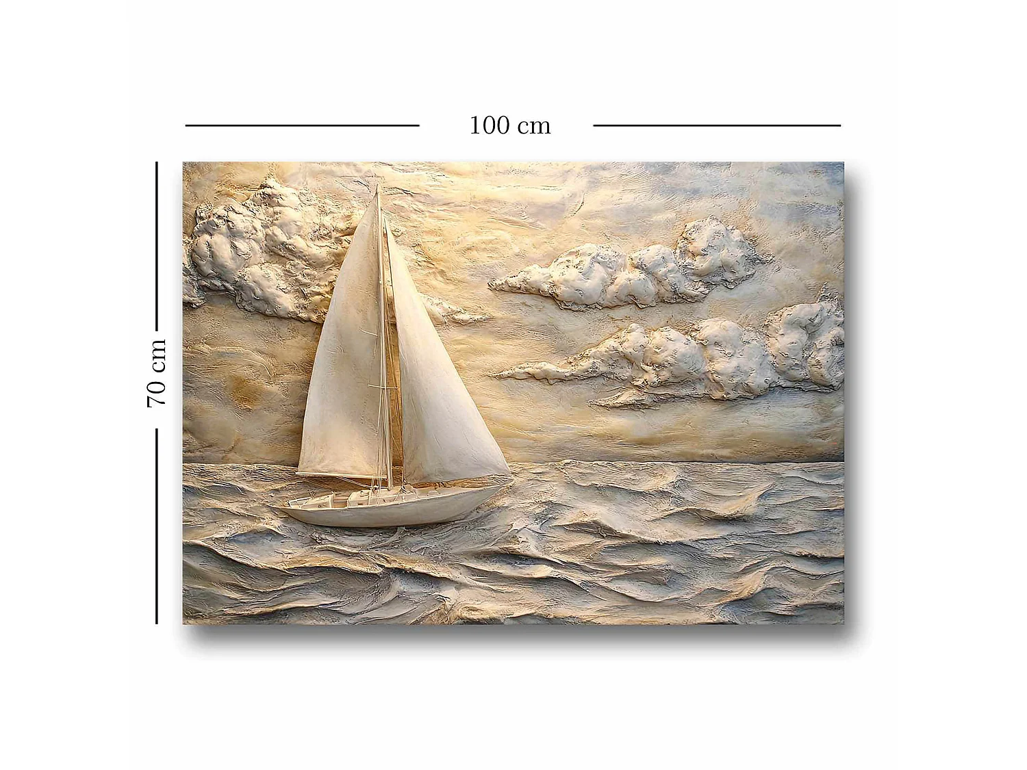 Tableau Nagarono, Structure en Tissu, 70x100h cm Multicolore, Bois Nobilité