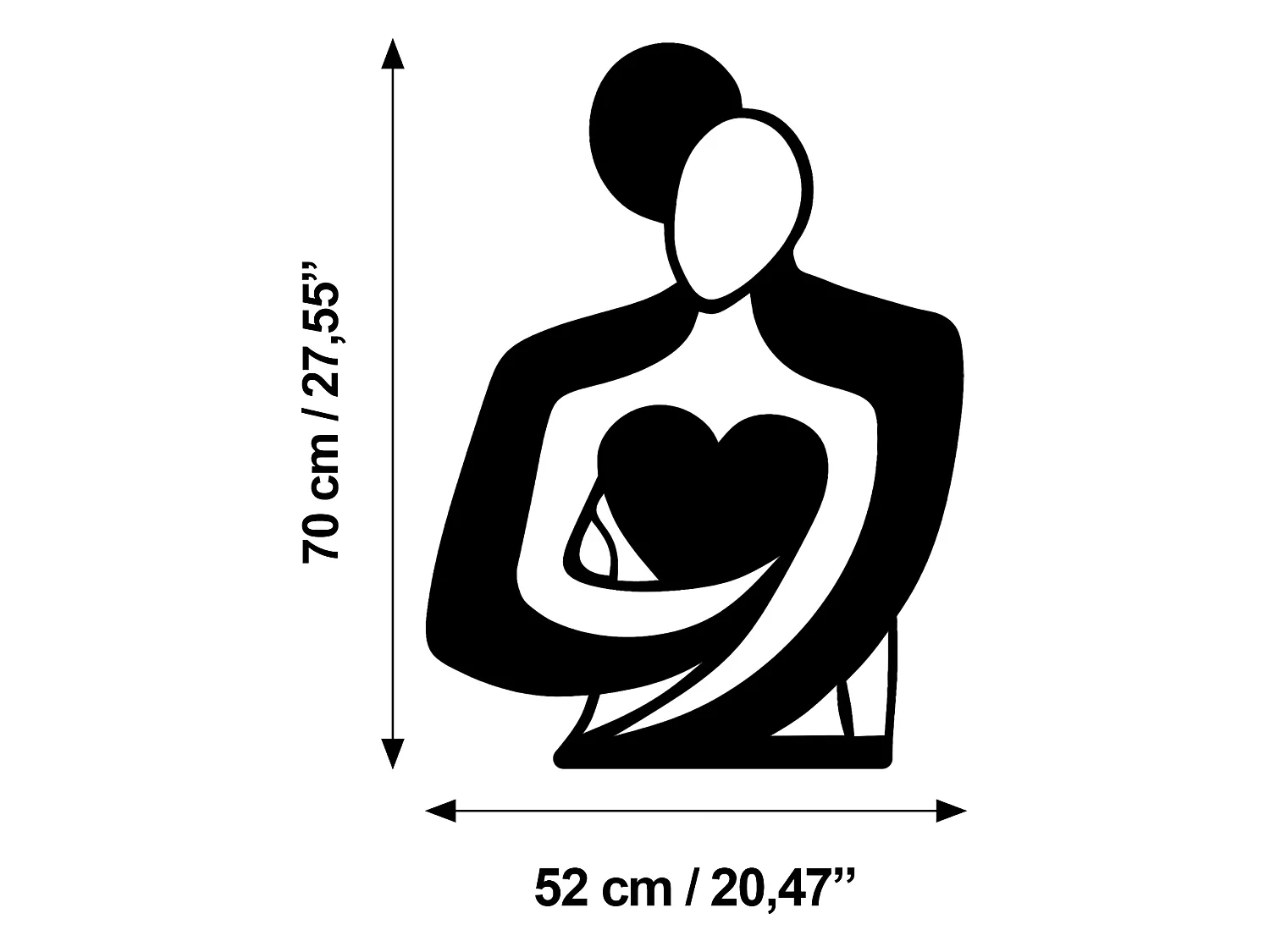 Tableau Miza, Structure en Métal, 70x52h cm Noir,