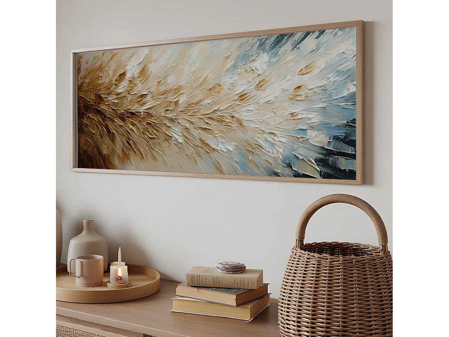 Tableau Mirevalo, Structure en Bois Nobilité, 50x120h cm Multicolore,