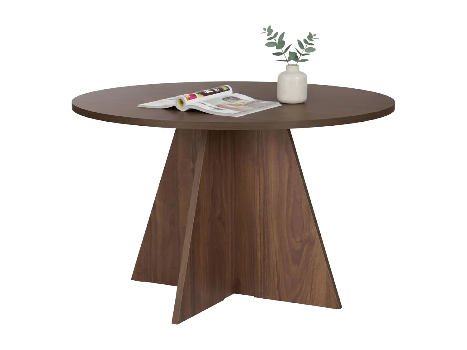 Tavolo Fisso Racale, 4 Posti, 120x120x75h cm Marrone Noce, Forma Rotondo, Peso Supportato 60 kg