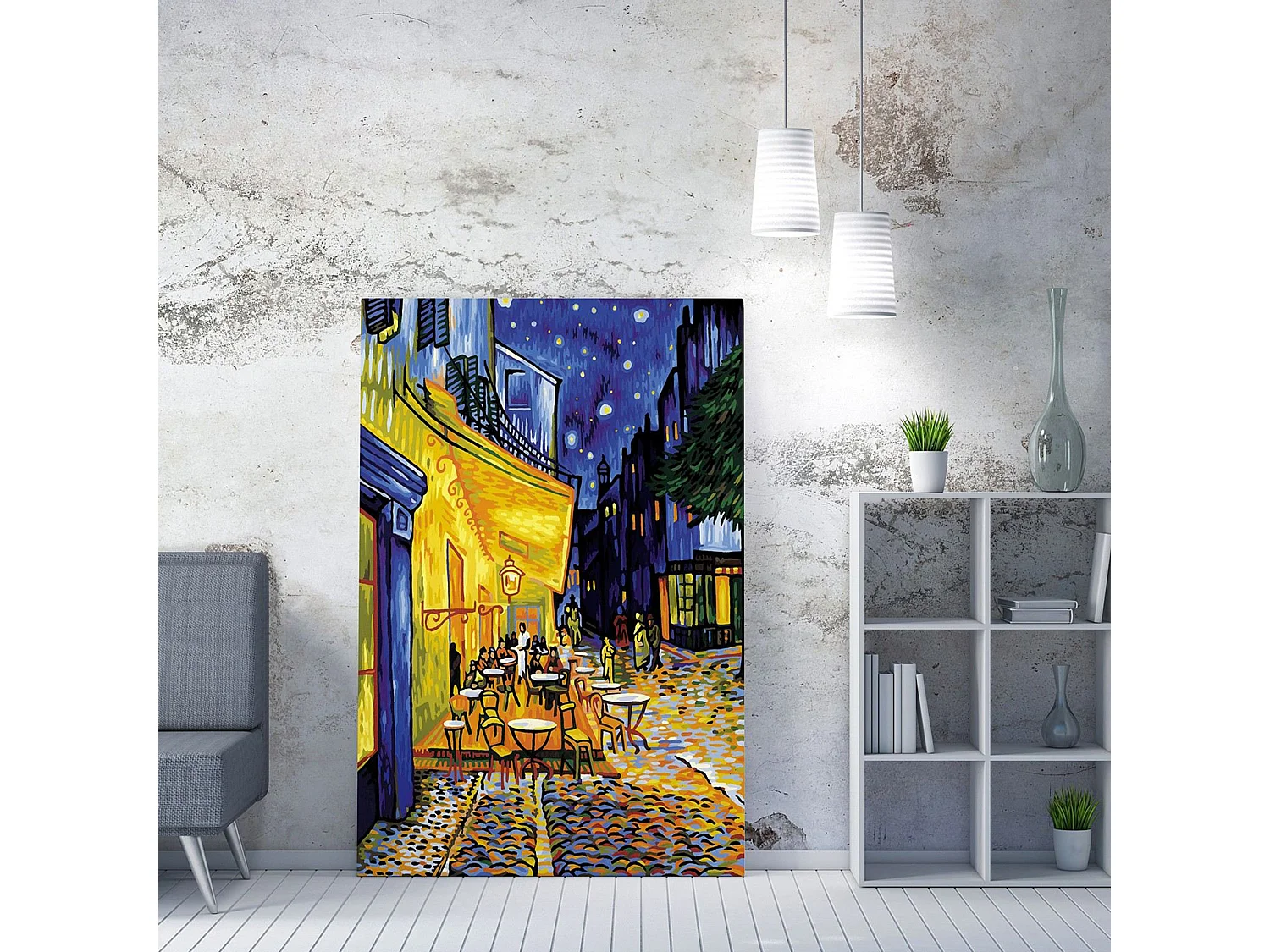 Tableau Nebati, Cadre en Tissu, 50x70 cm Multicolore, Bois Nobilité