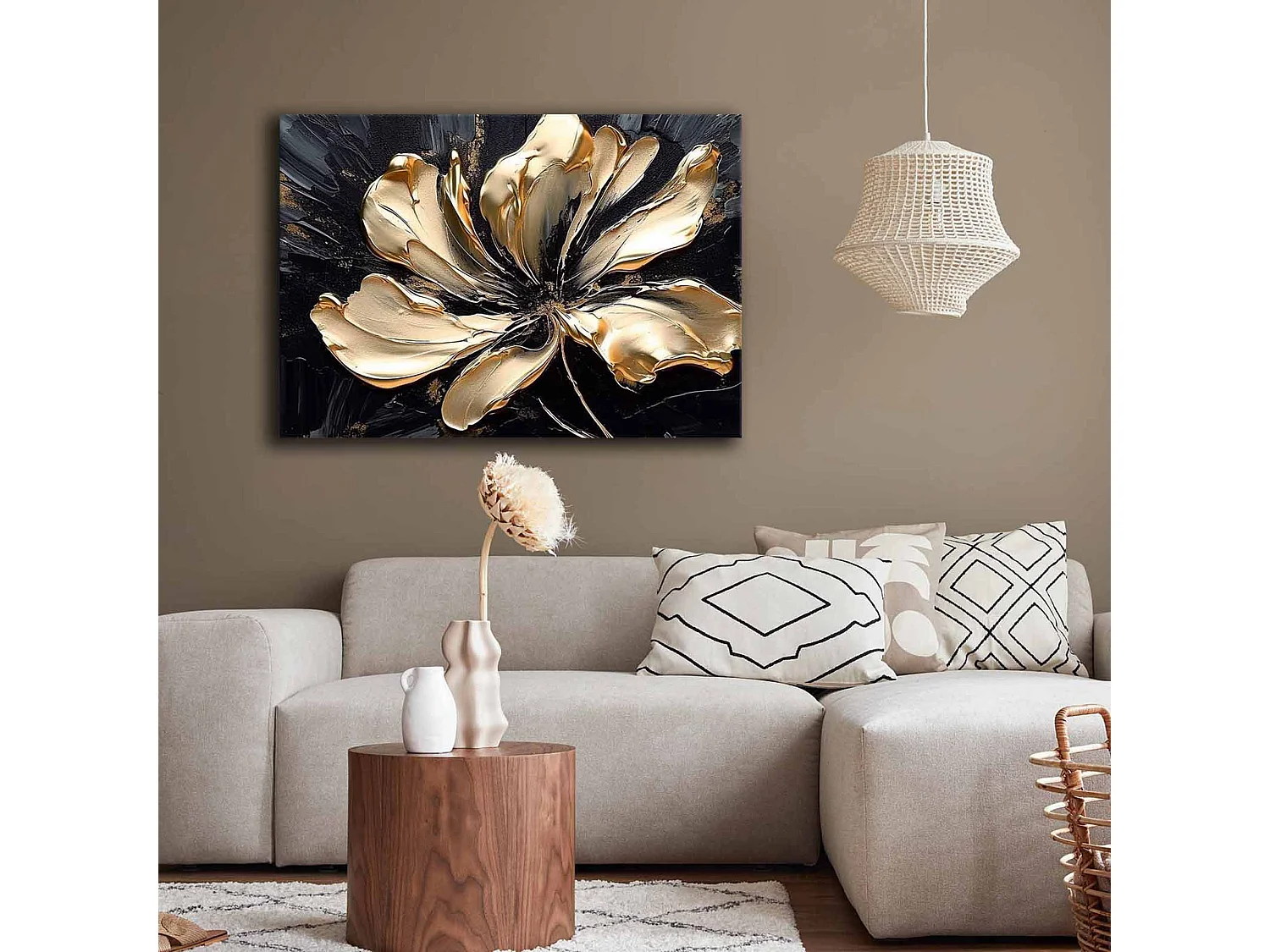 Tableau Nahava, Structure en tissu, 70x100h cm Multicolore, Bois Nobilisé