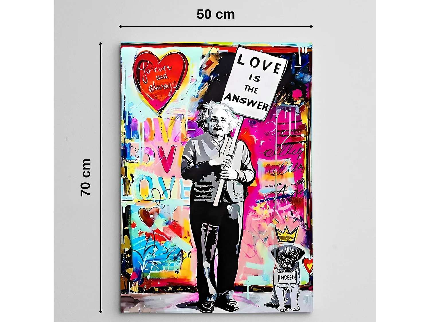 Tableau Nanolole, Cadre en Tissu, 50x70h cm Multicolore, Bois Noble, Structure en Bois Nobilité