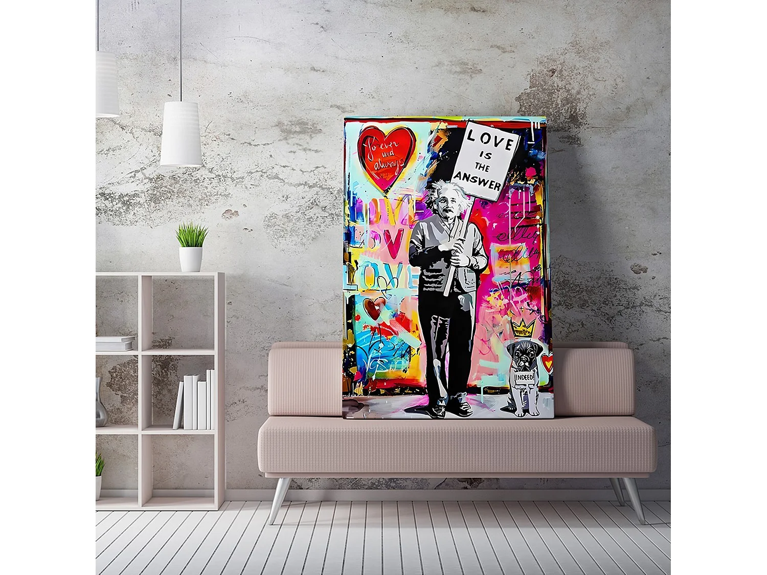 Tableau Nanolole, Cadre en Tissu, 50x70h cm Multicolore, Bois Noble, Structure en Bois Nobilité