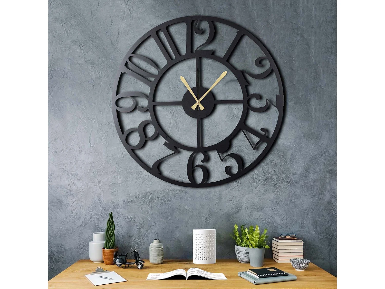 Tableau Motafa, Structure en Métal, 70x70h cm Noir,