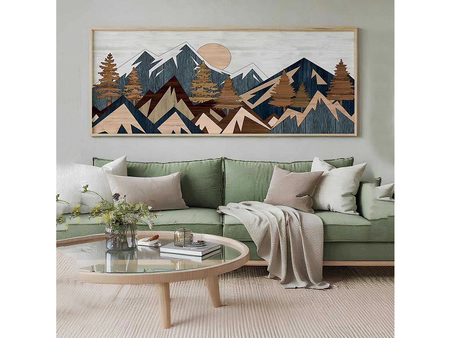 Tableau Miroteso, Structure en Bois Nobilé, 50x120h cm Multicolore,