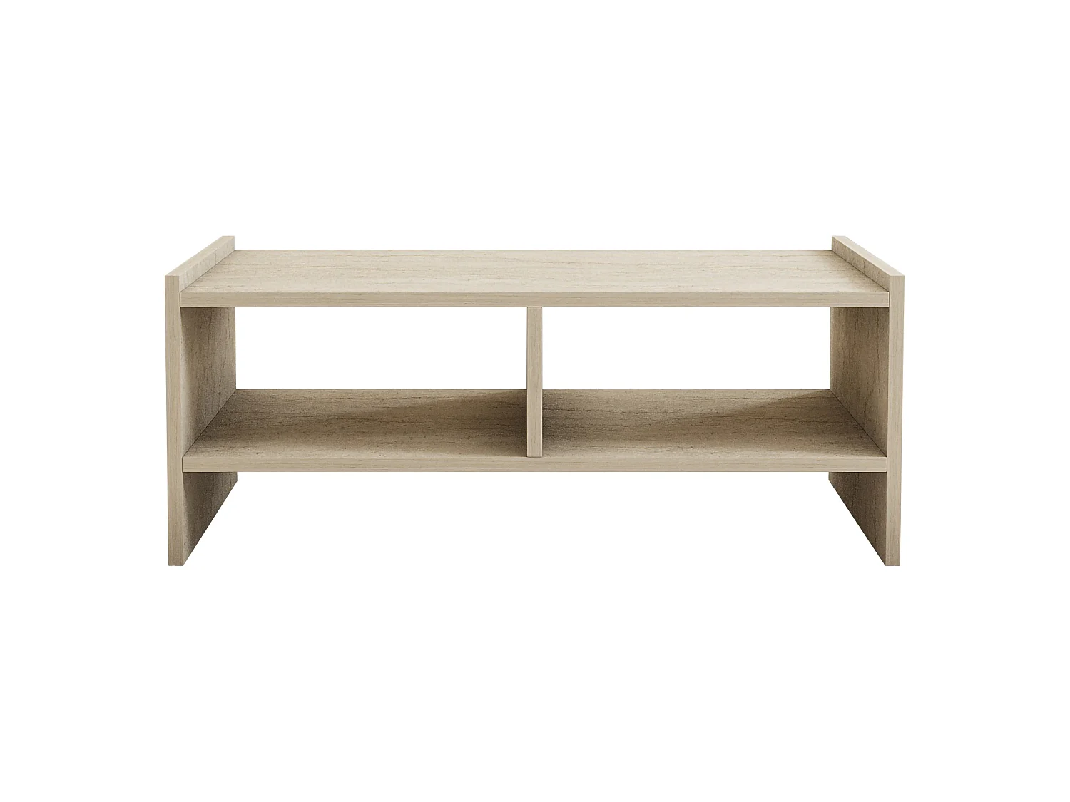Tavolino da Salotto Oria, 2 Vani, 90x50x35h cm Beige Marmo, Forma Rettangolare, Sfumatura Colore Ripiano Marmo