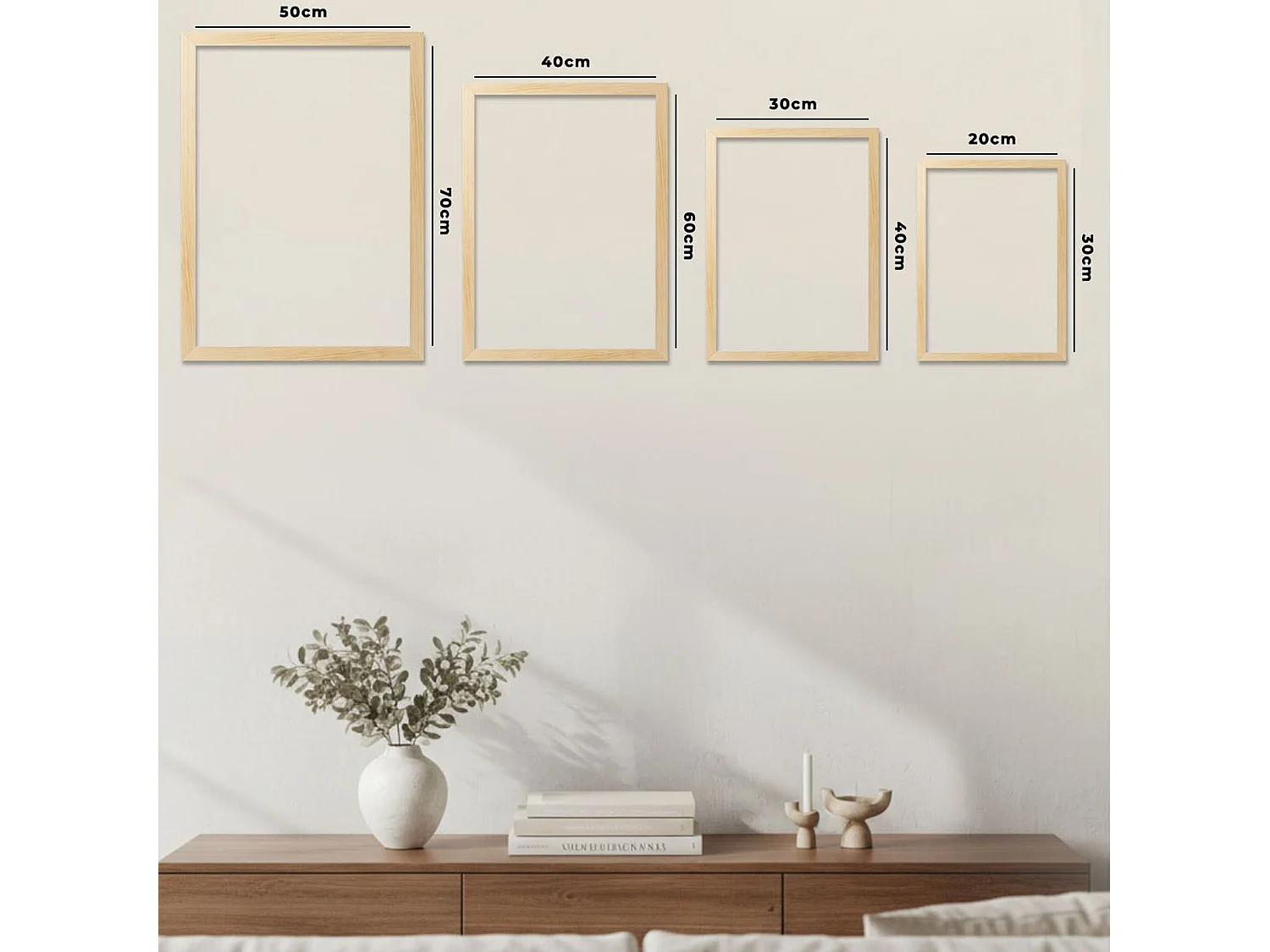 Cadre Menire, Structure en Bois Nobilisé, 50x70h cm Multicolore,