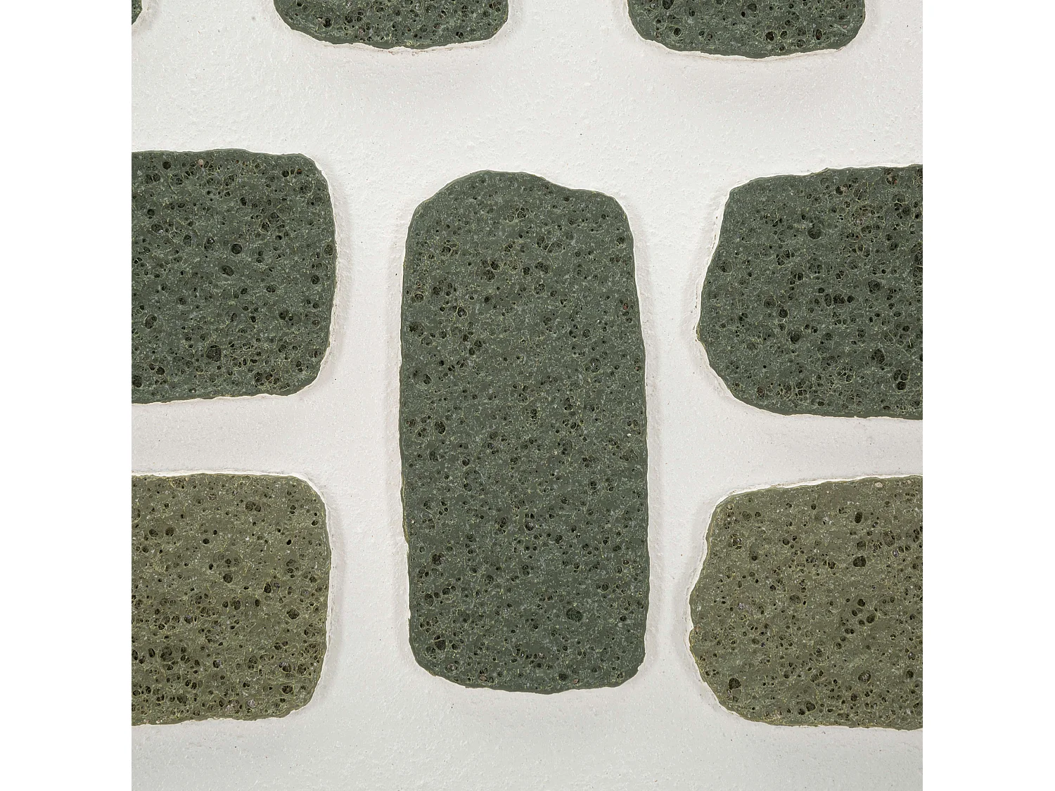 Tableau Bamase, Effet Relief et Texture Matériau, 60x80h cm Vert, Cadre en Plastique, Cadre en Bois