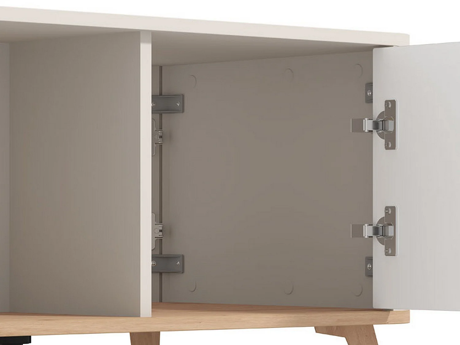 Tavolino da Salotto Patu, con Piedini, 101x55x46h cm Beige, un Vano, Forma Rettangolare