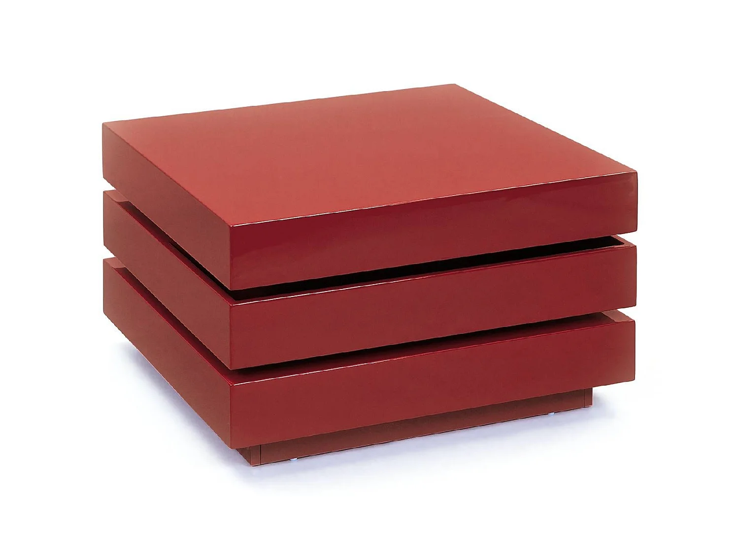 Tavolino da Salotto Pascoli, Forma Irregolare, 70x70x39h cm Rosso, Colore Ripiano Rosso, Materiale Piano in Legno Nobilitato