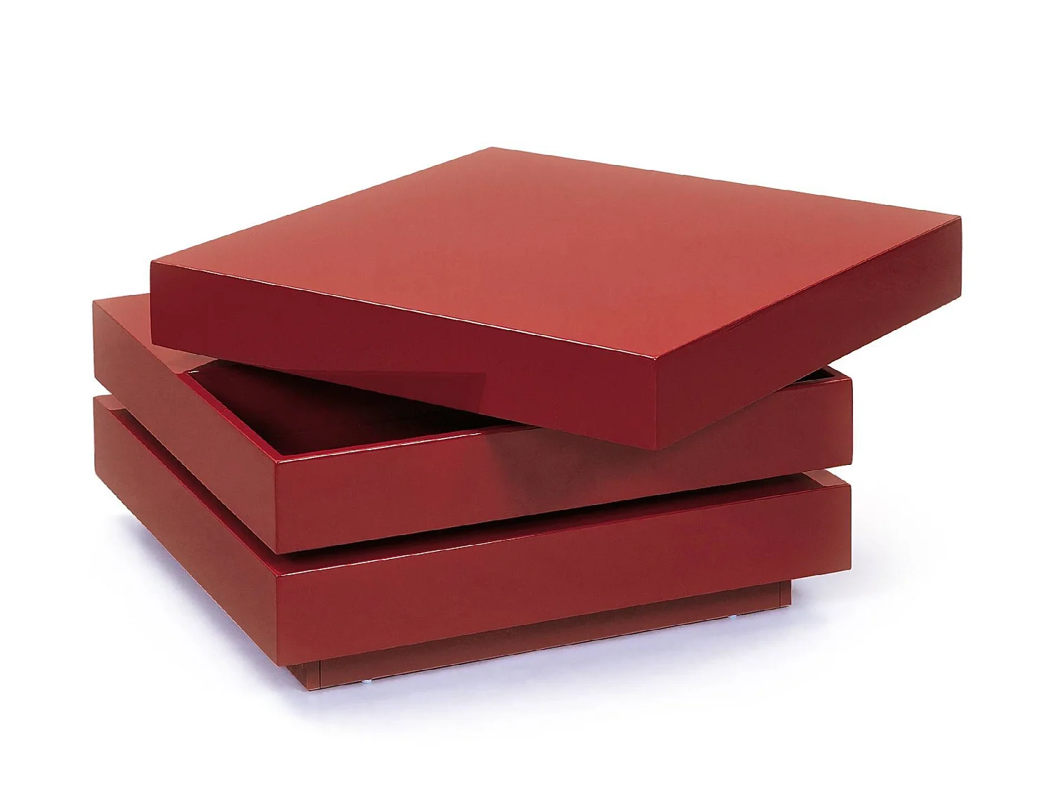 Tavolino da Salotto Pascoli, Forma Irregolare, 70x70x39h cm Rosso, Colore Ripiano Rosso, Materiale Piano in Legno Nobilitato