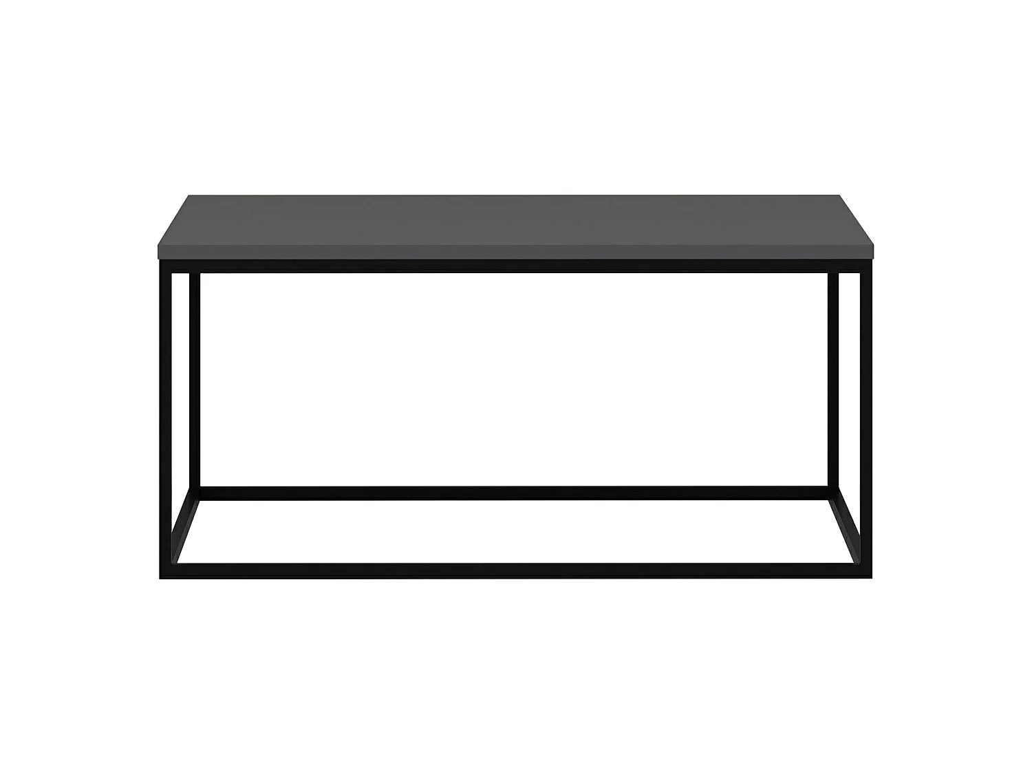 Tavolino da Salotto Arcella, un Vano, 90x90x42h cm Grigio, Forma Rettangolare, Colore Struttura Nero