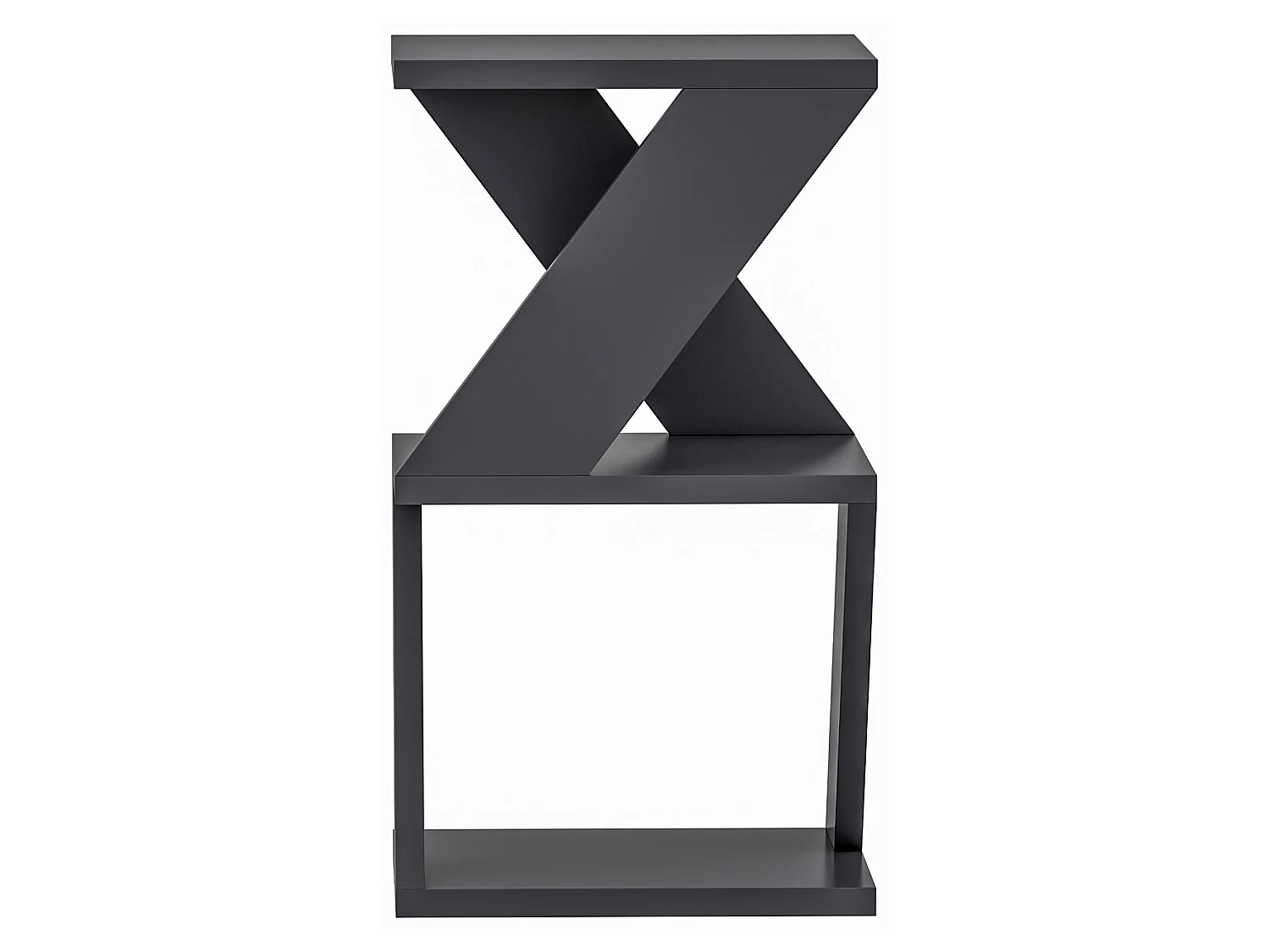 Tavolino da Salotto Rubiana, 2 Vani, 30x30x50h cm Nero, Forma Quadrato, Materiale Piano in Legno Nobilitato