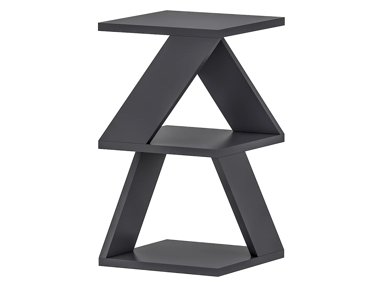 Tavolino da Salotto Rubiana, 2 Vani, 30x30x50h cm Nero, Forma Quadrato, Materiale Piano in Legno Nobilitato