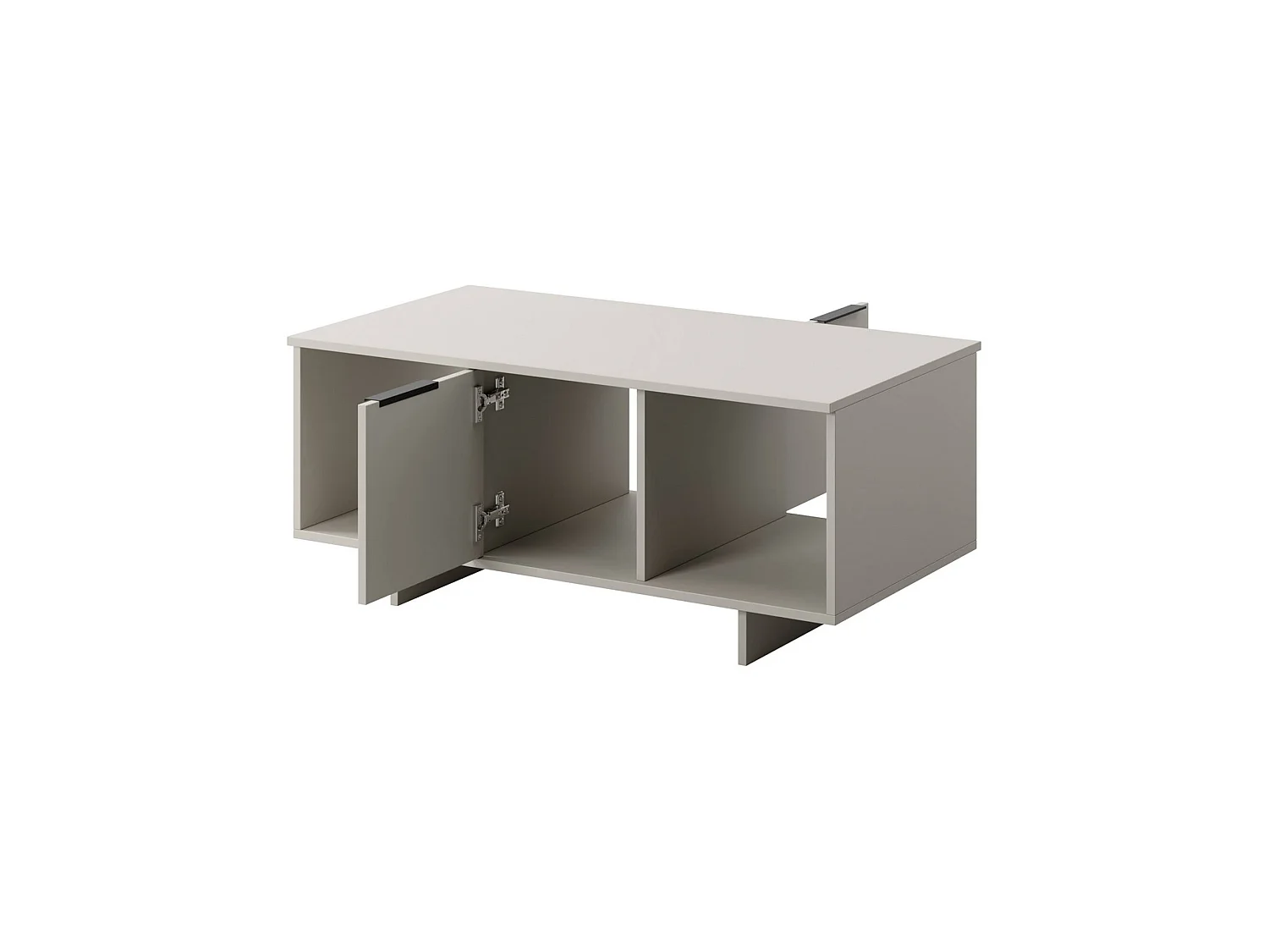 Salontafel Rhos, 3 vakken, 100x55x55h cm beige, rechthoekig, blad van gemelamineerd hout
