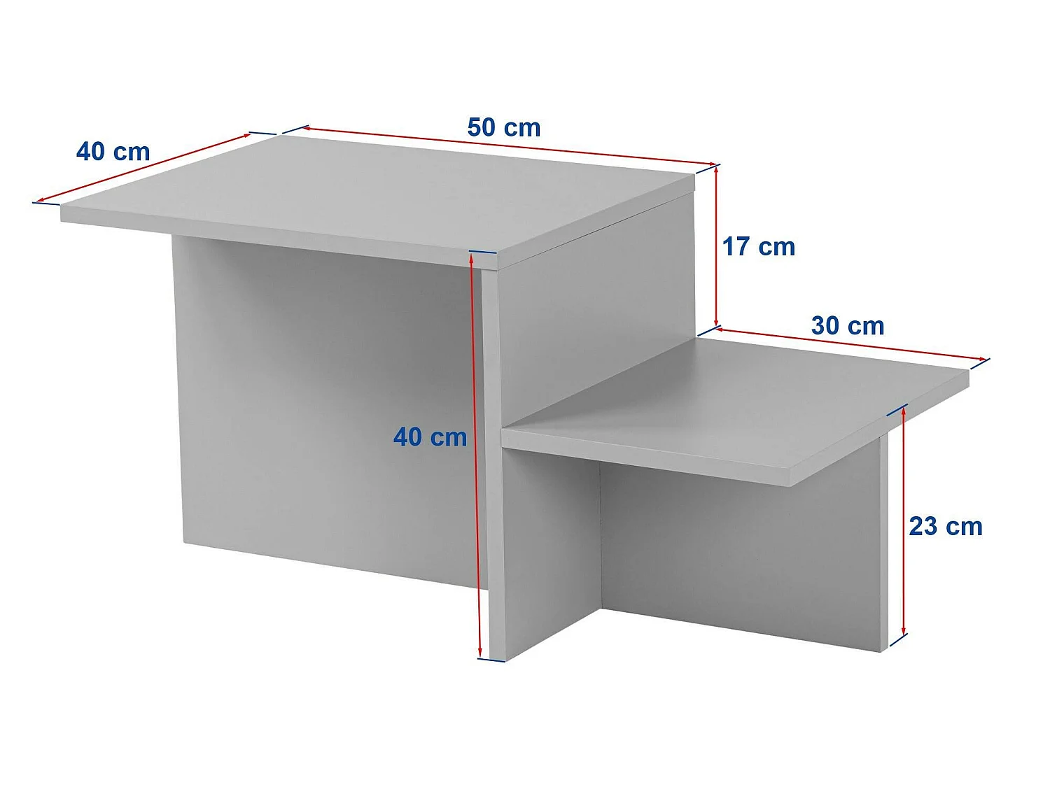 Salontafel Varian, tijdschriftenrek, 80x40x40h cm beige, rechthoekige vorm, blad van gemelamineerd hout
