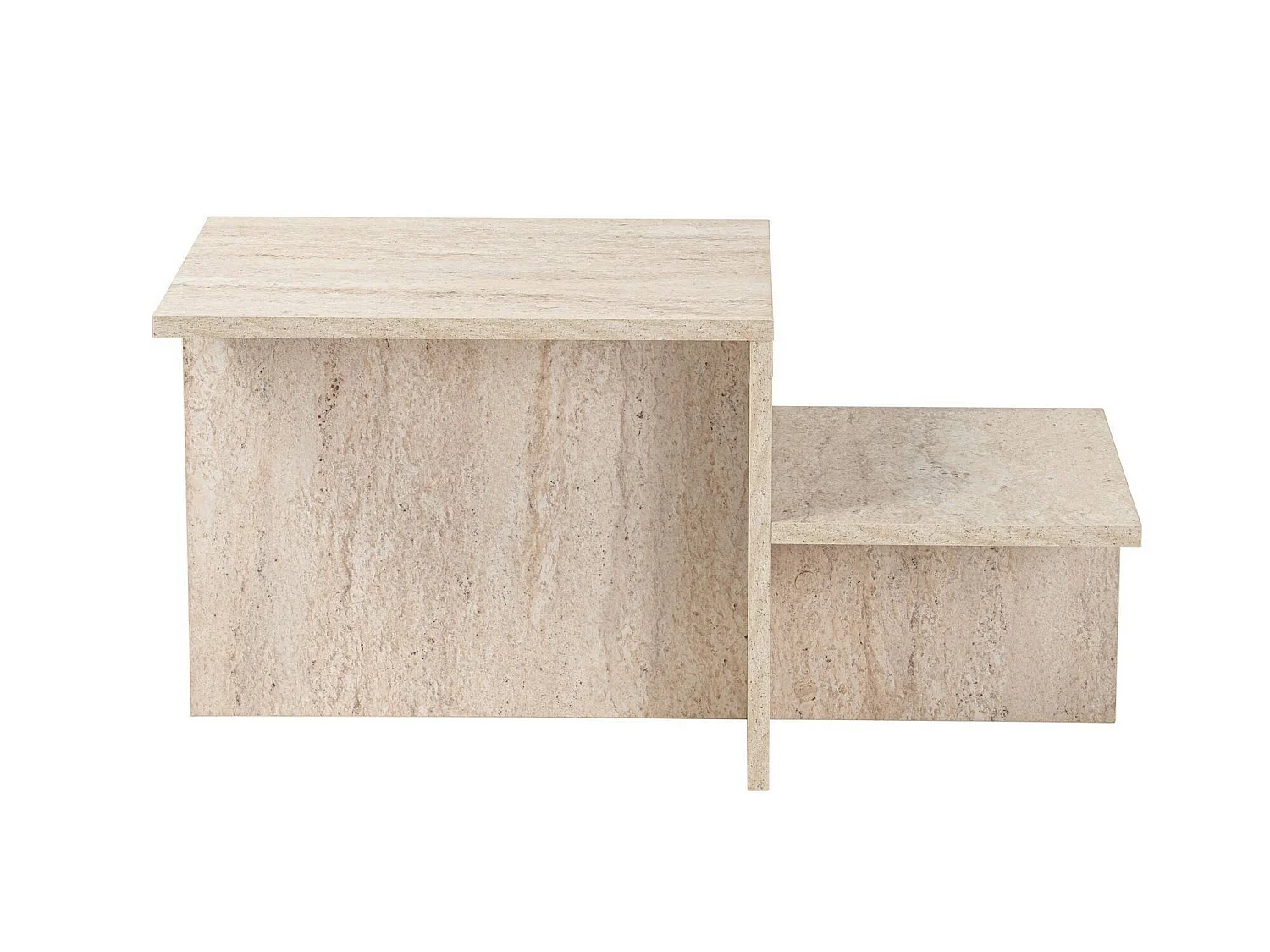 Salontafel Varian, tijdschriftenrek, 80x40x40h cm beige, rechthoekige vorm, blad van gemelamineerd hout