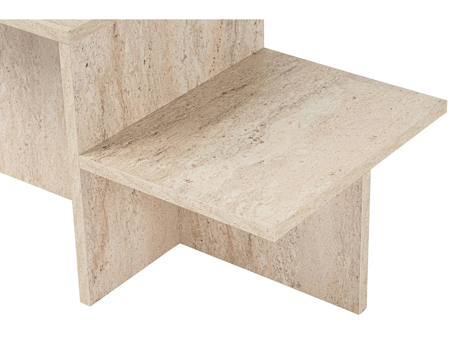 Salontafel Varian, tijdschriftenrek, 80x40x40h cm beige, rechthoekige vorm, blad van gemelamineerd hout