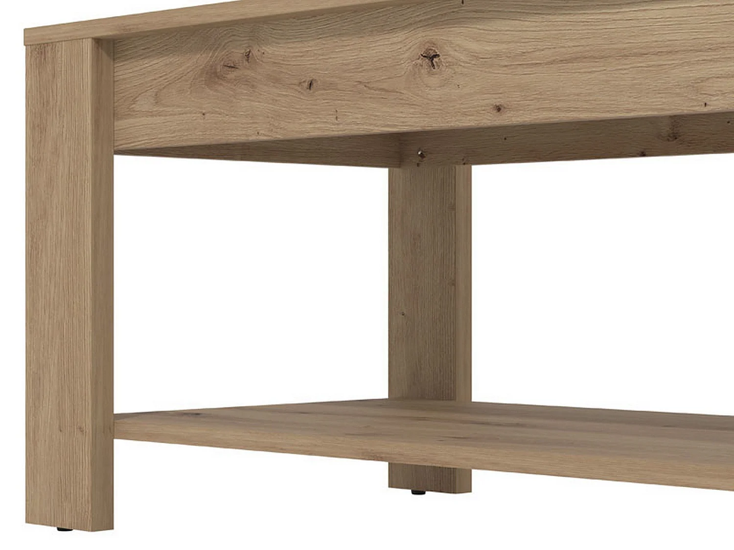 Tavolino da Salotto Signa, un Vano, 90x50x46h cm Marrone Rovere Nodi, Forma Rettangolare, Sfumatura Colore Ripiano Rovere Nodi