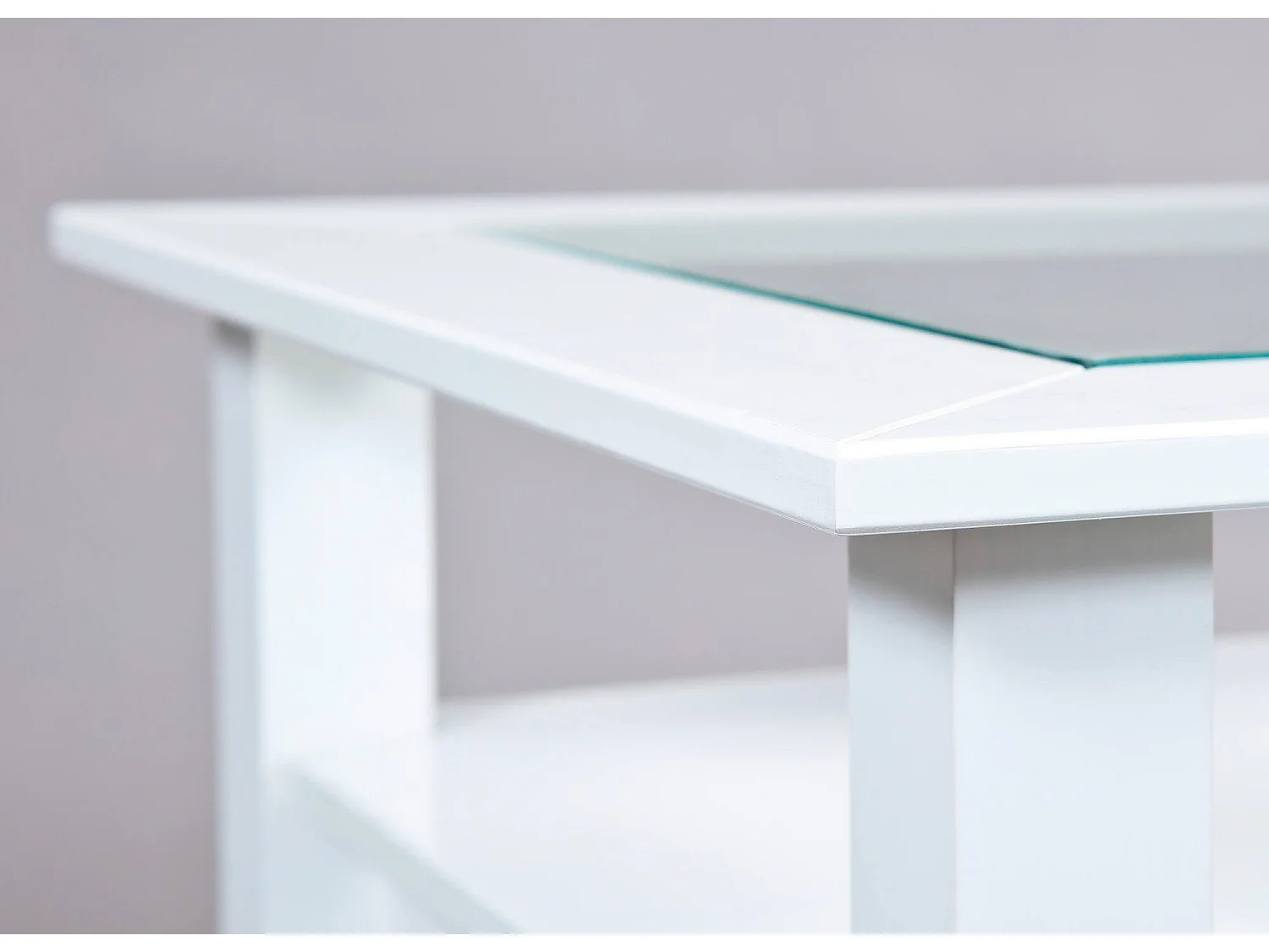 Tavolino da Salotto Minturno, 2 Cassetti, 115x60x45h cm Bianco, Portariviste, un Vano