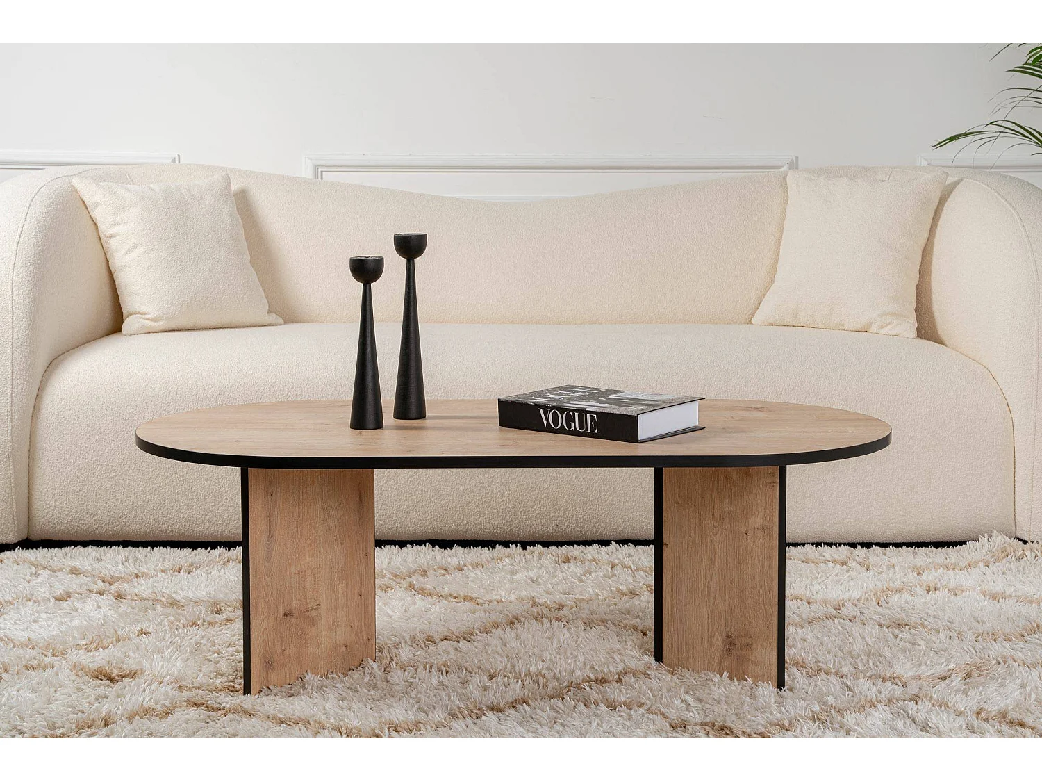 Mesa de centro Elain, porta-revistas, 119x60x40h cm castanho carvalho, forma retangular, cor do tampo castanho