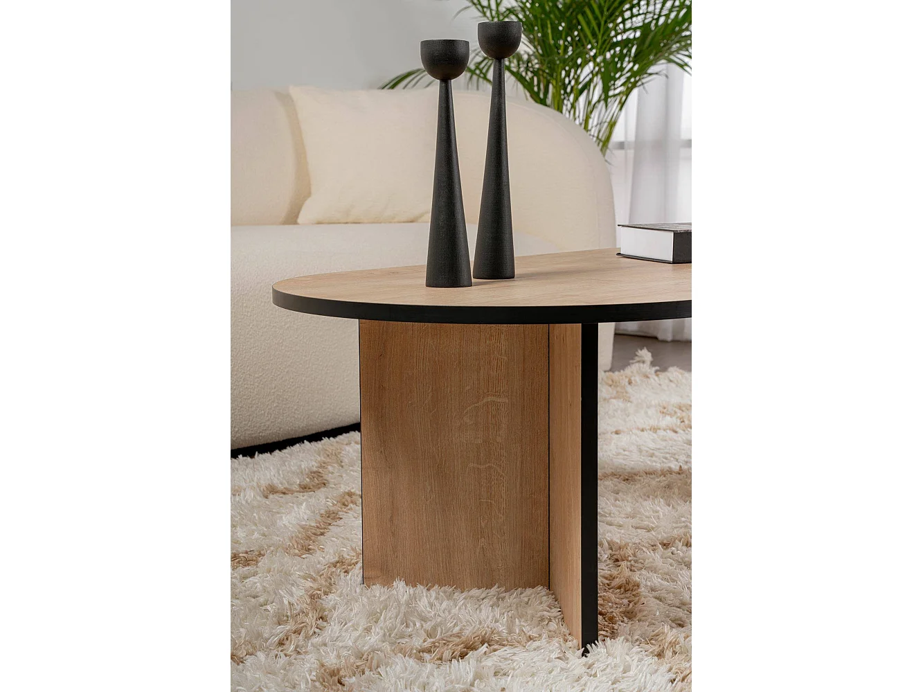 Mesa de centro Elain, porta-revistas, 119x60x40h cm castanho carvalho, forma retangular, cor do tampo castanho
